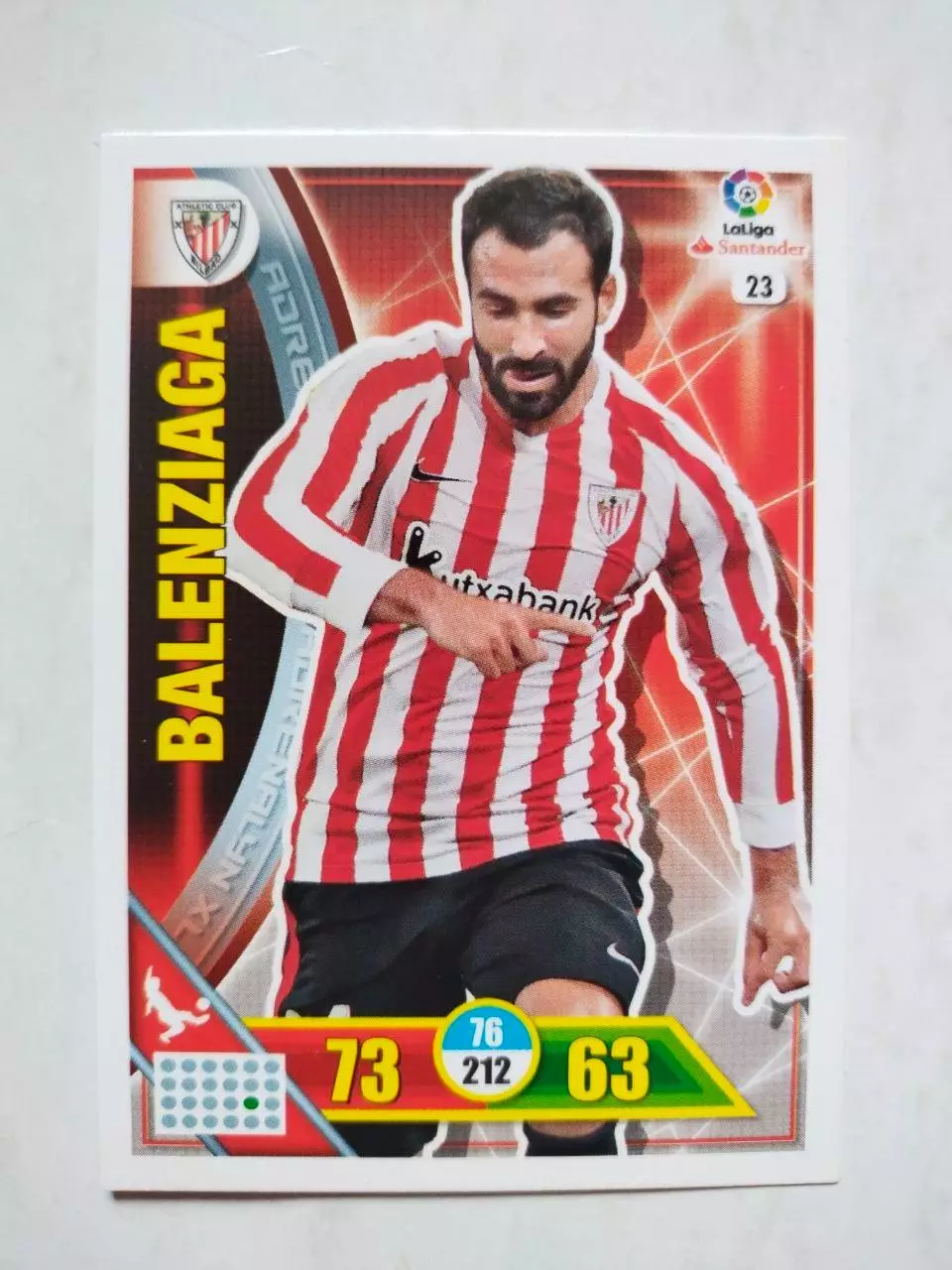 Карточка Футбол Panini Liga Santander 2016-17. Athletic- Mikel Balenziaga № 23