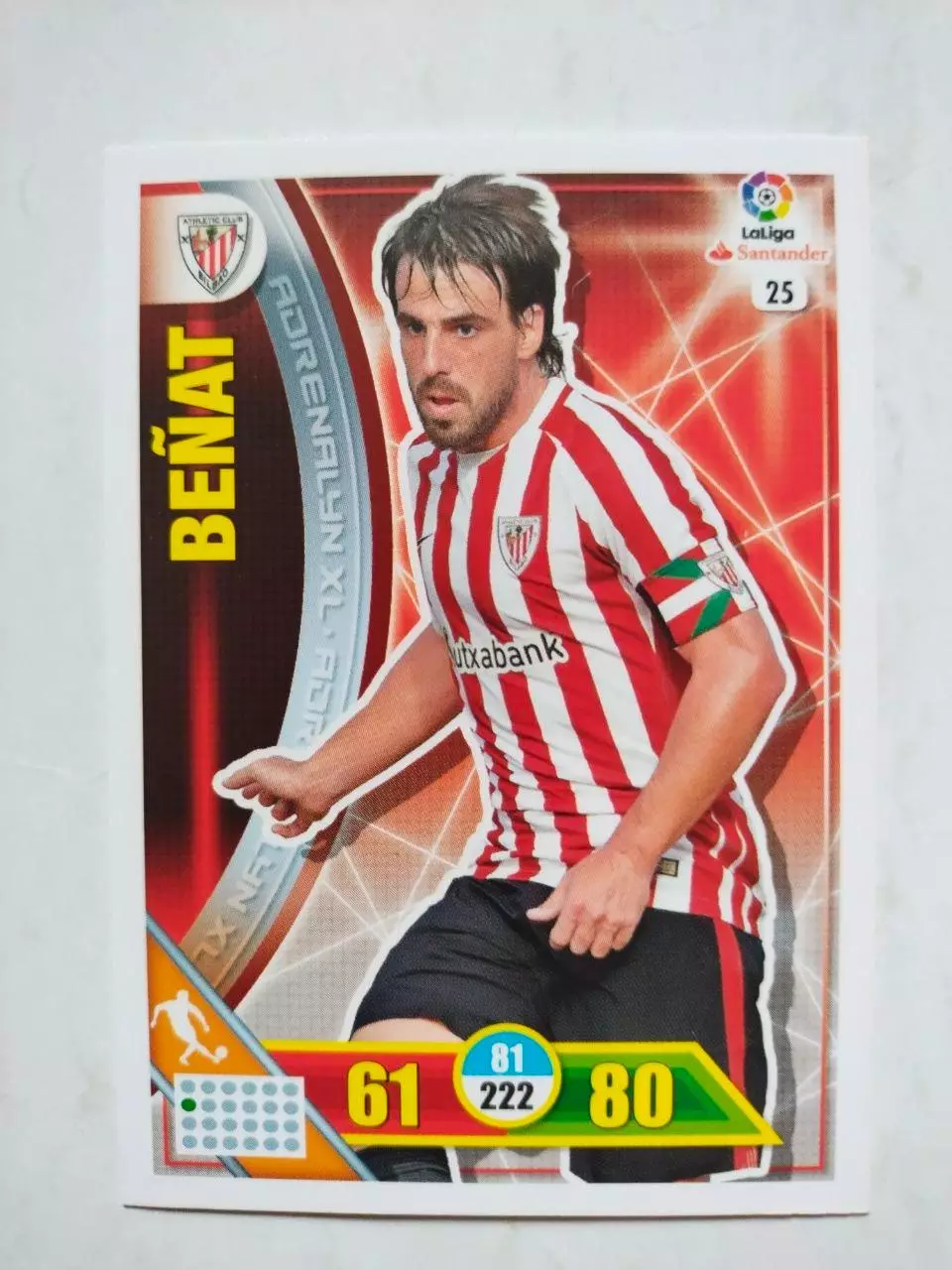 Карточка Футбол Panini Liga Santander 2016-17. Athletic- Benat Etxebarria № 25