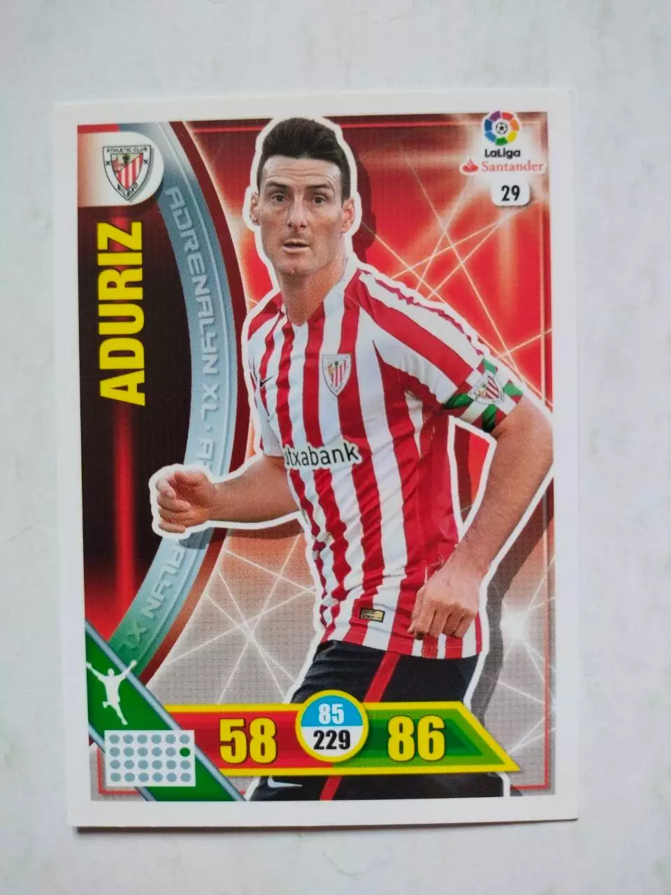 Карточка Футбол Panini Liga Santander 2016-17. Athletic- Aritz Aduriz № 29
