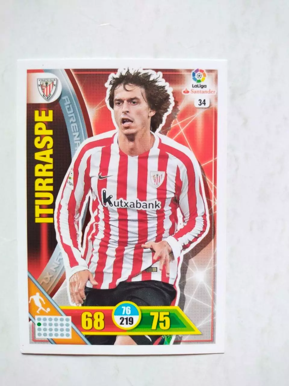 Карточка Футбол Panini Liga Santander 2016-17. Athletic- Ander Iturraspe № 34
