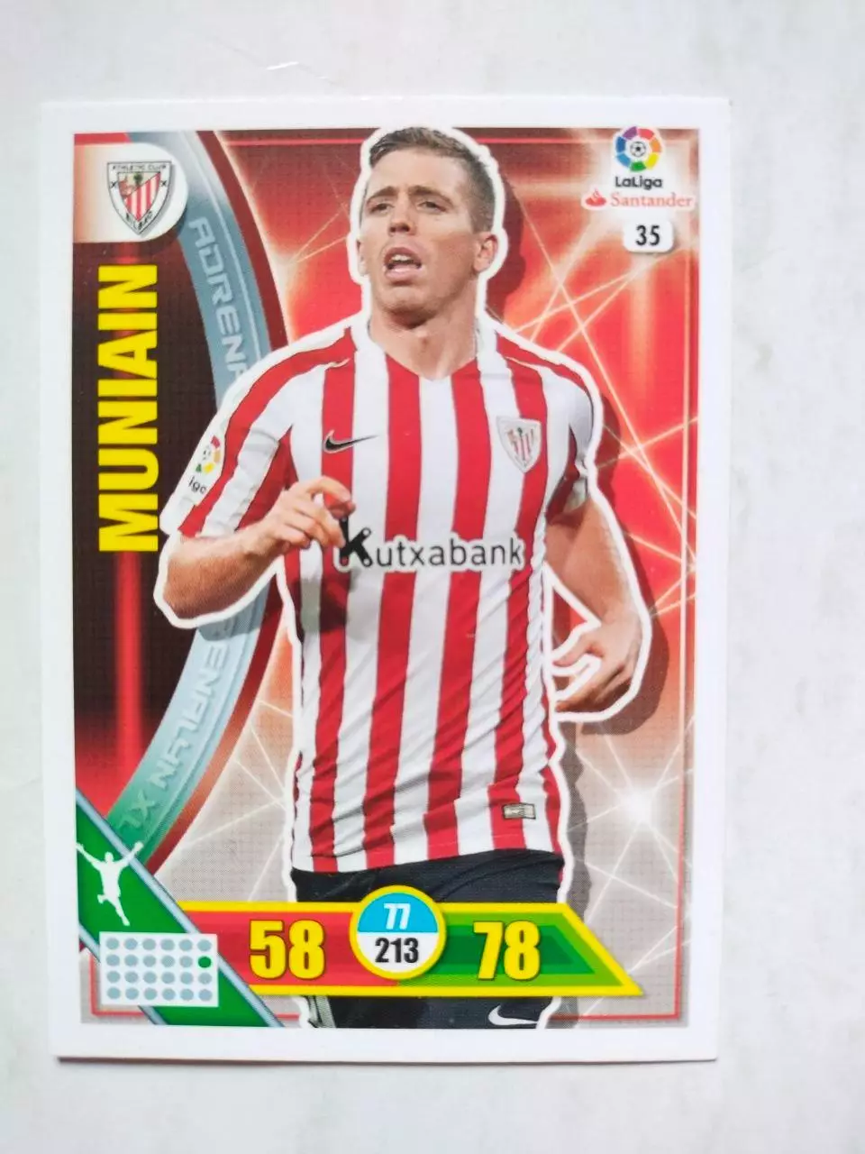 Карточка Футбол Panini Liga Santander 2016-17. Athletic- Iker Muniain № 35