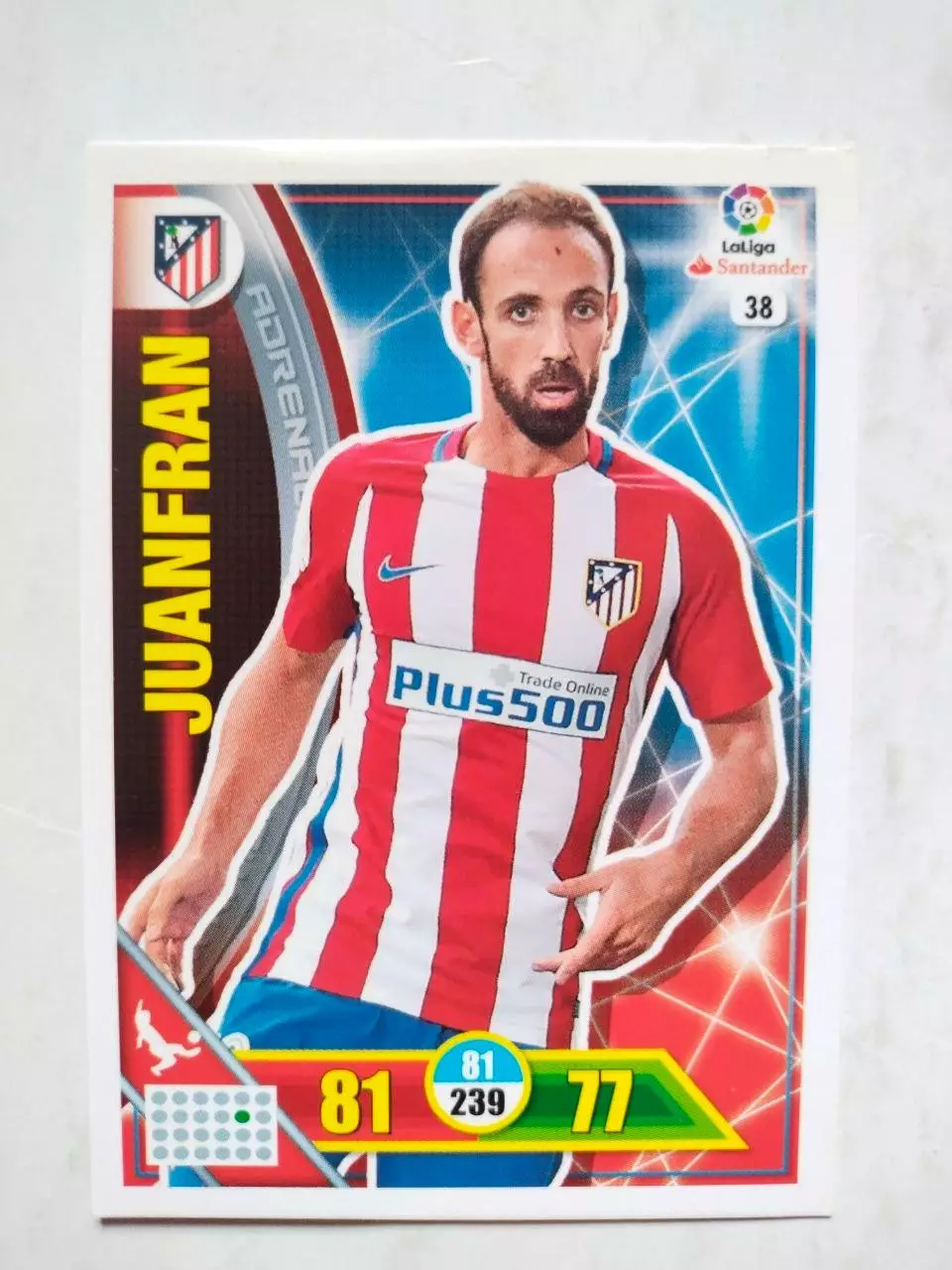Карточка Футбол Panini Liga Santander 2016-17.Atletico Madrid -Juanfran № 38