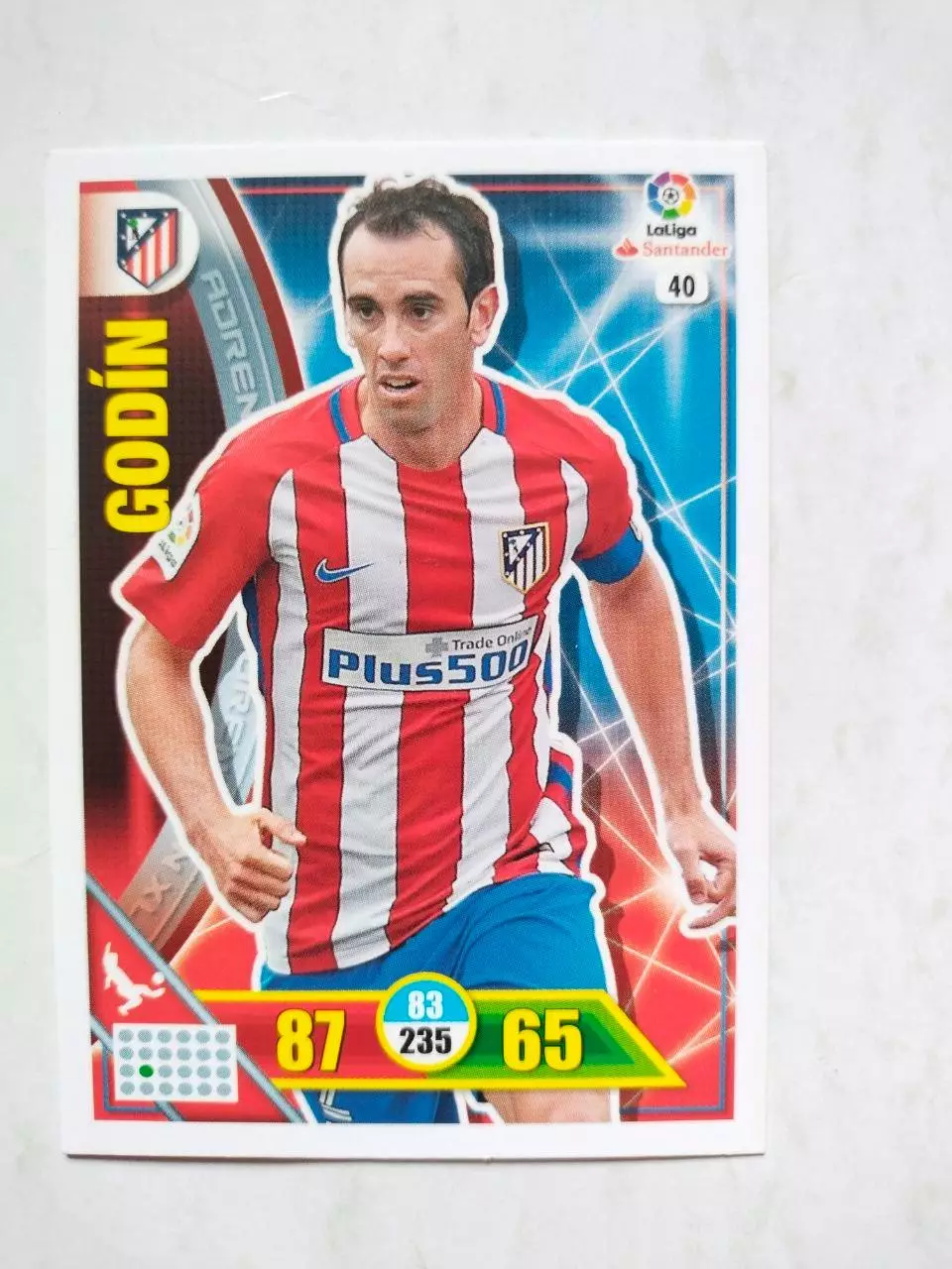 Карточка Футбол Panini Liga Santander 2016-17.Atletico Madrid -Diego Godin № 40