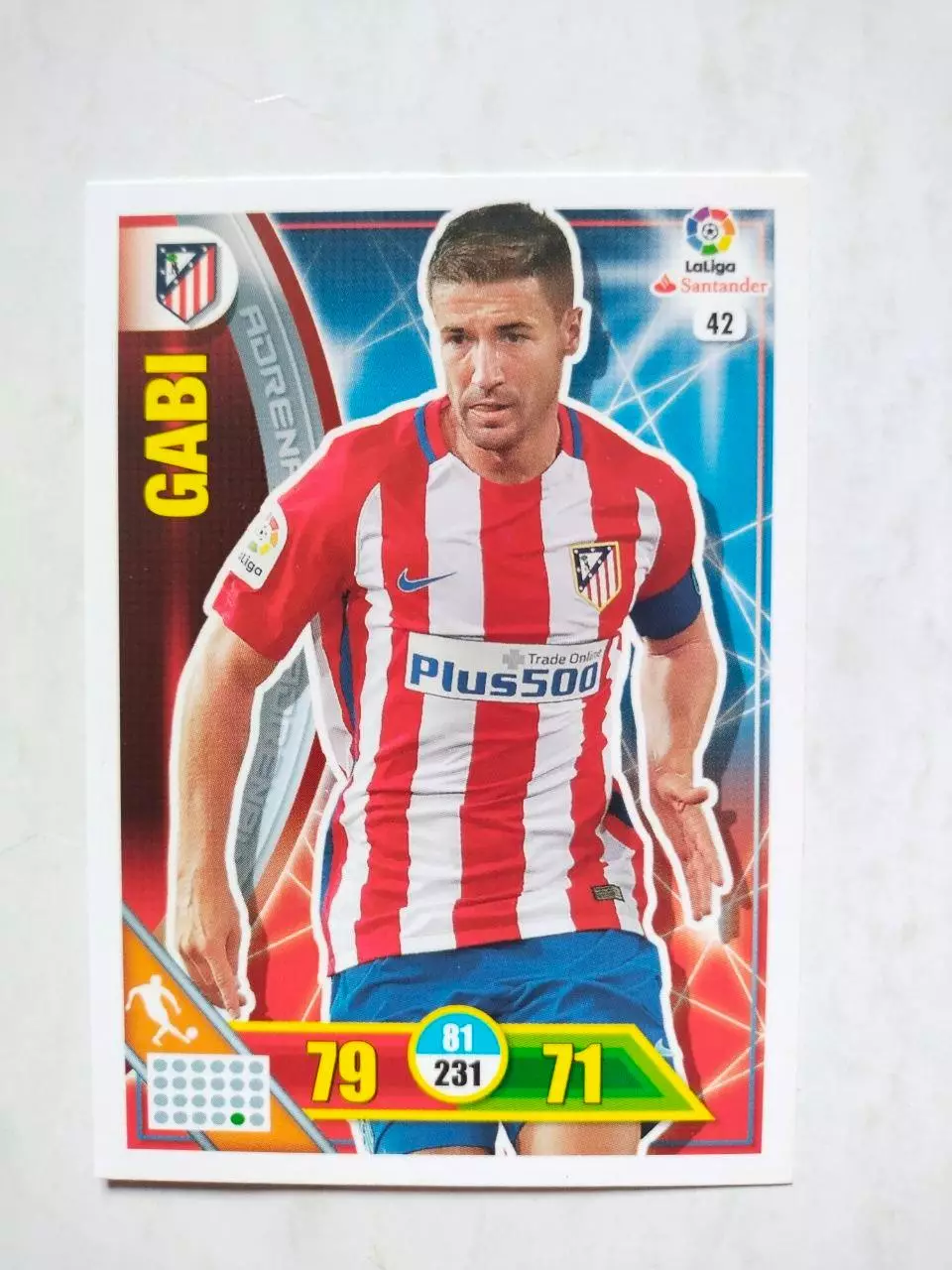 Карточка Футбол Panini Liga Santander 2016-17.Atletico Madrid -Gabi № 42