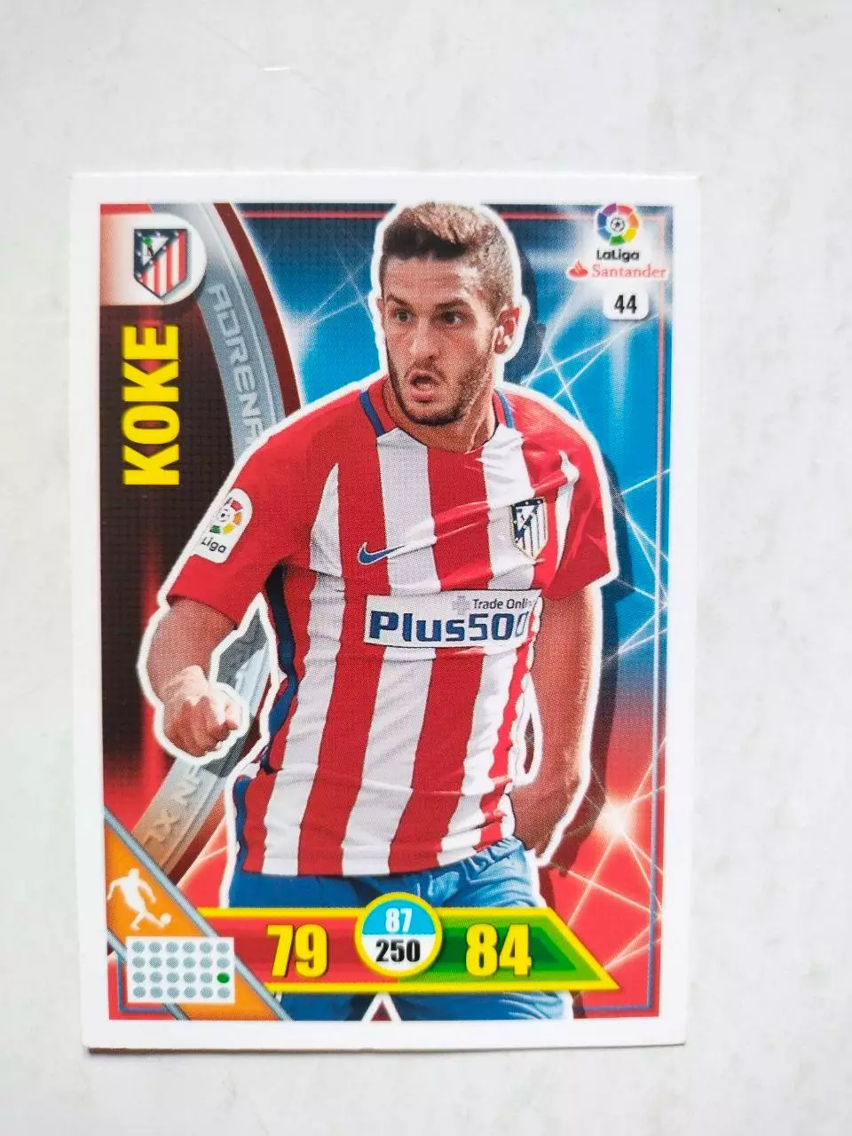 Карточка Футбол Panini Liga Santander 2016-17.Atletico Madrid -Koke № 44