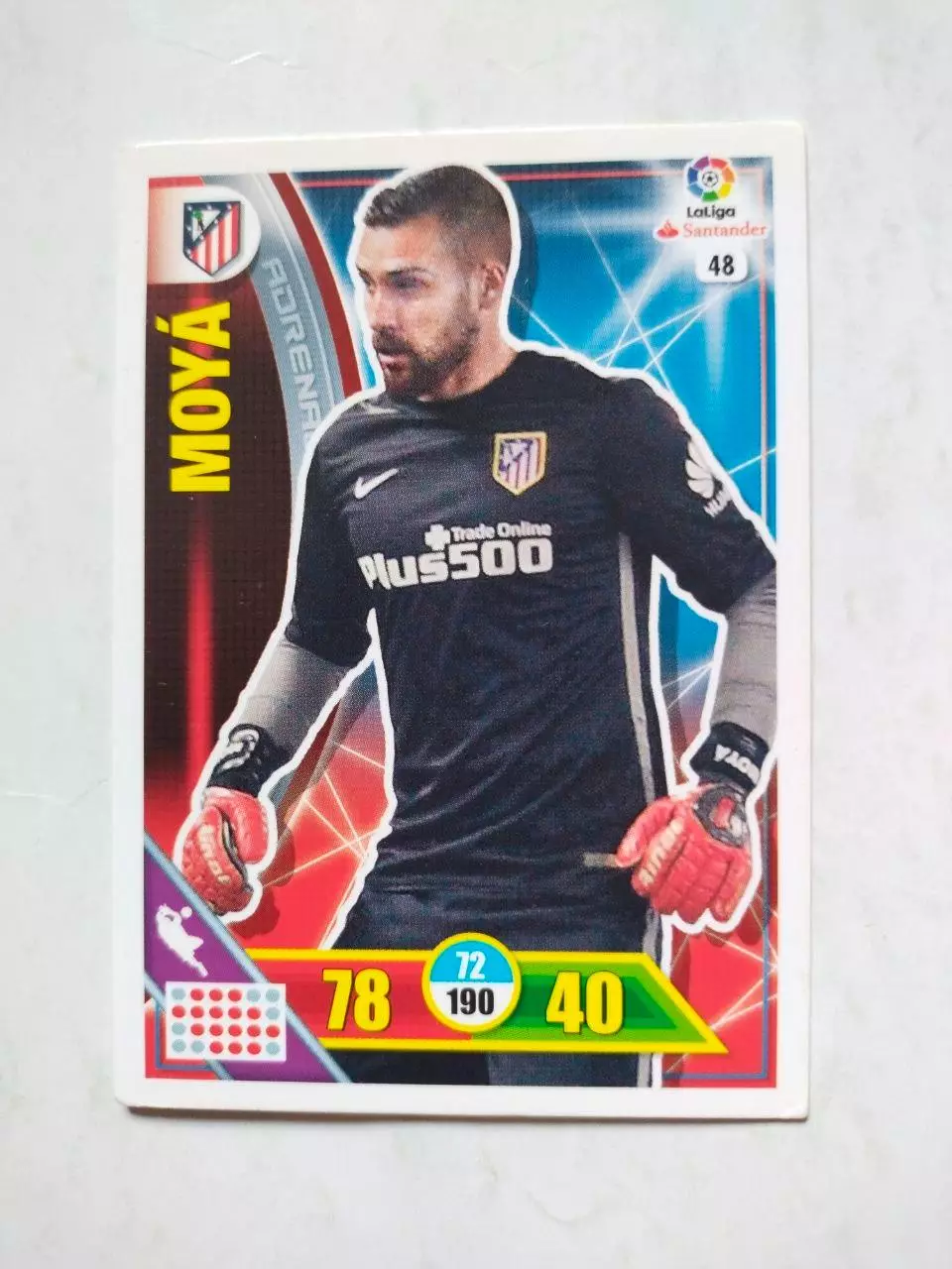 Карточка Футбол Panini Liga Santander 2016-17.Atletico Madrid -Moya № 48
