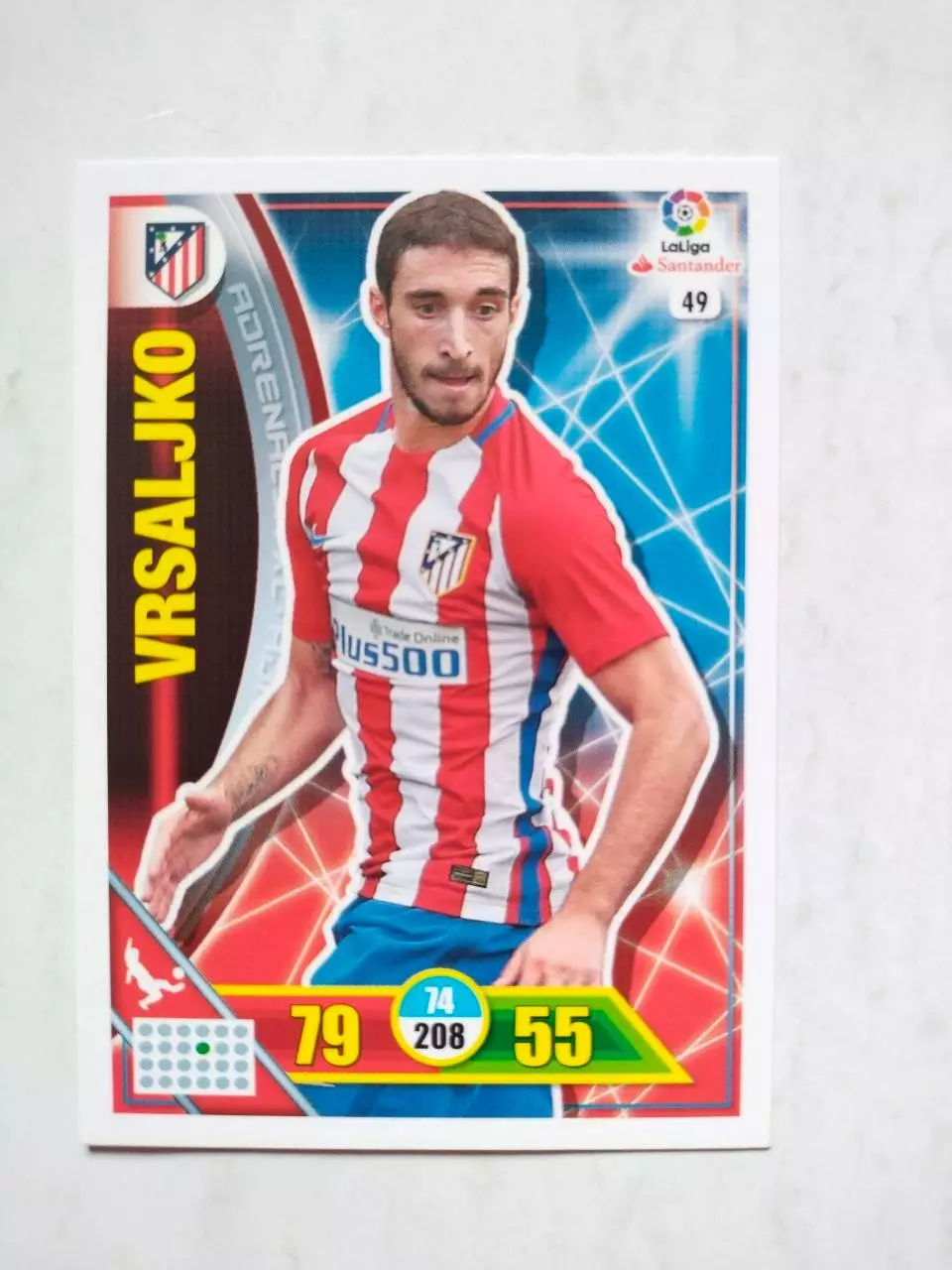 Карточка Футбол Panini Liga Santander 2016-17.Atletico Madrid -Vrsaljko № 49