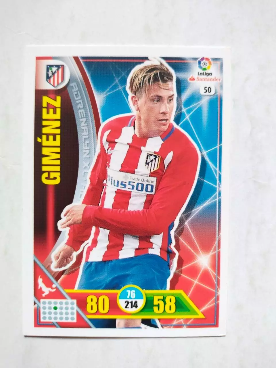 Карточка Футбол Panini Liga Santander 2016-17.Atletico Madrid -Gimenez № 50