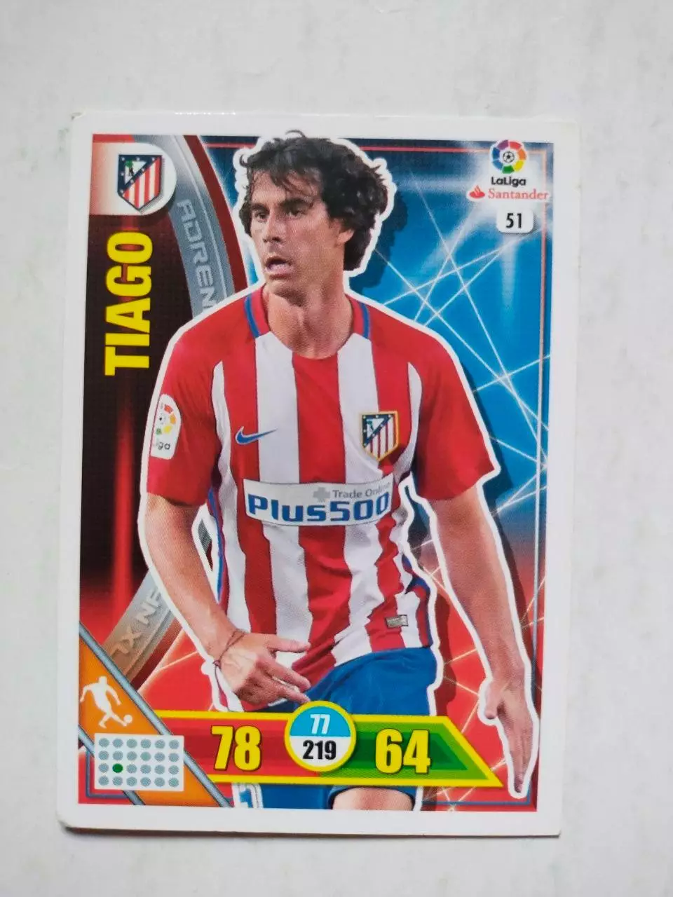 Карточка Футбол Panini Liga Santander 2016-17.Atletico Madrid -Tiago Mendes № 51