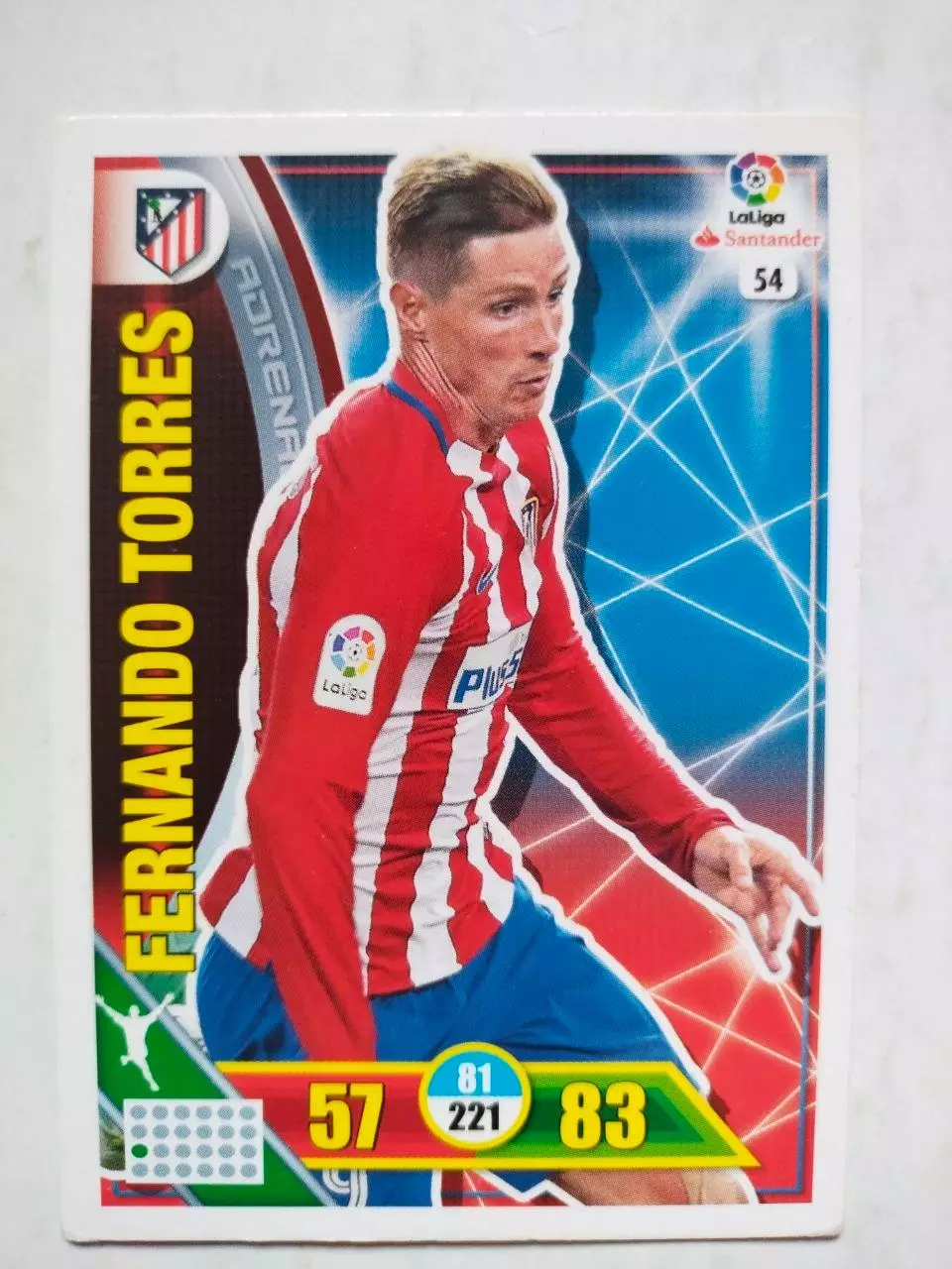 Карточка Футбол Panini Liga Santander 2016-17.Atletico Madrid -Torres № 54