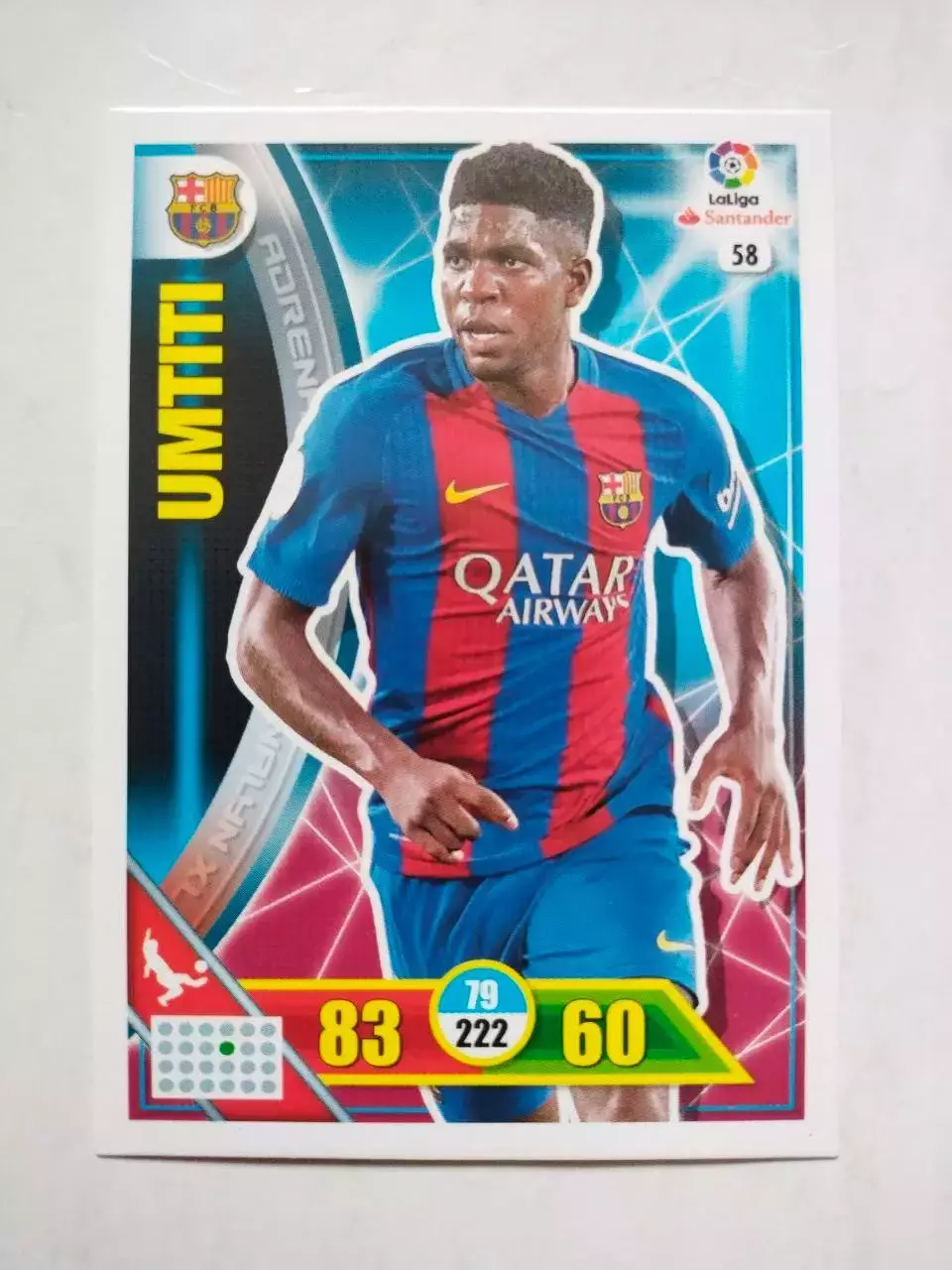 Карточка Футбол Panini Liga Santander 2016-17.Barcelona - Samuel Umtiti № 58