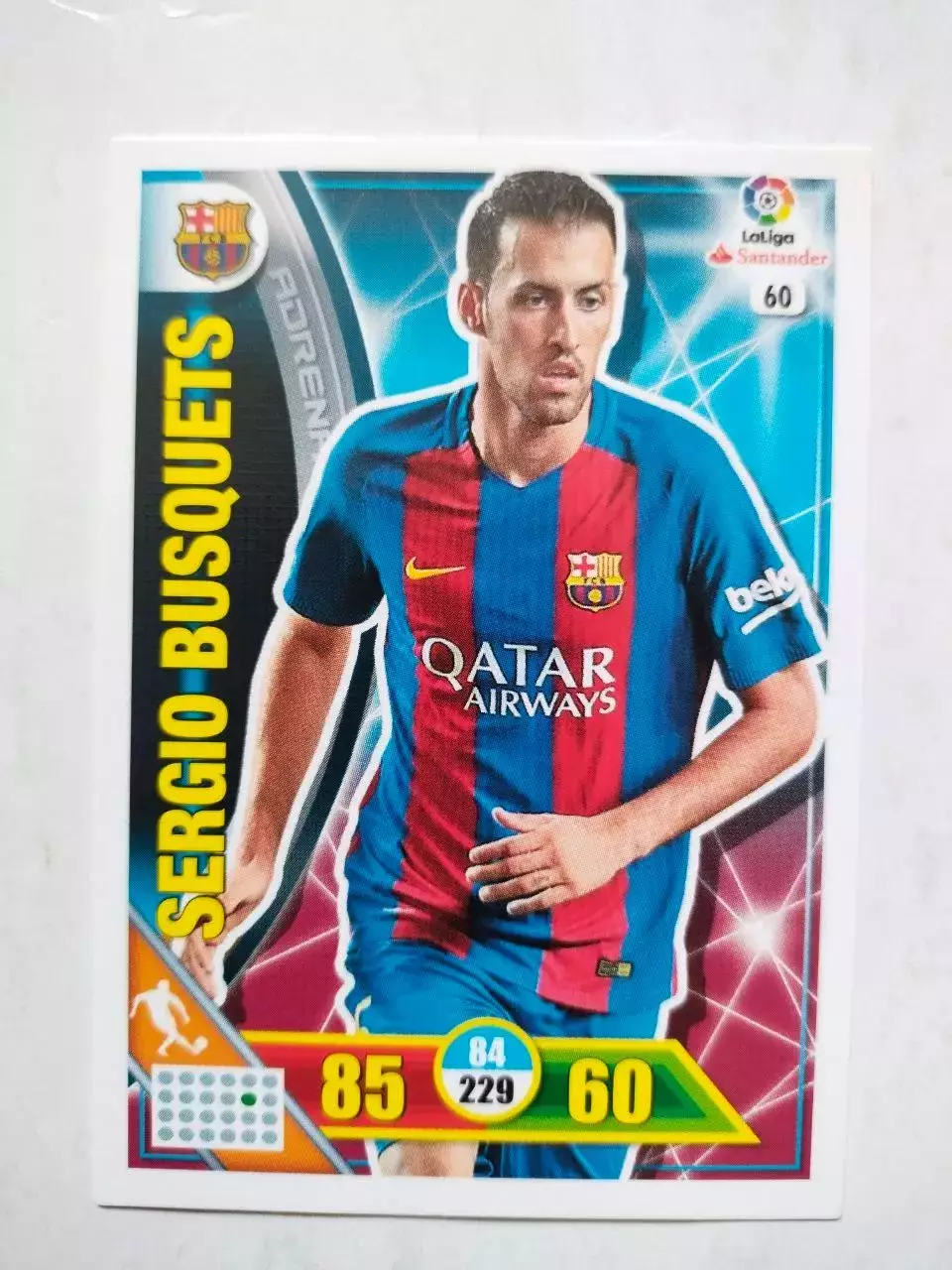 Карточка Футбол Panini Liga Santander 2016-17.Barcelona -Sergio Busquets № 60