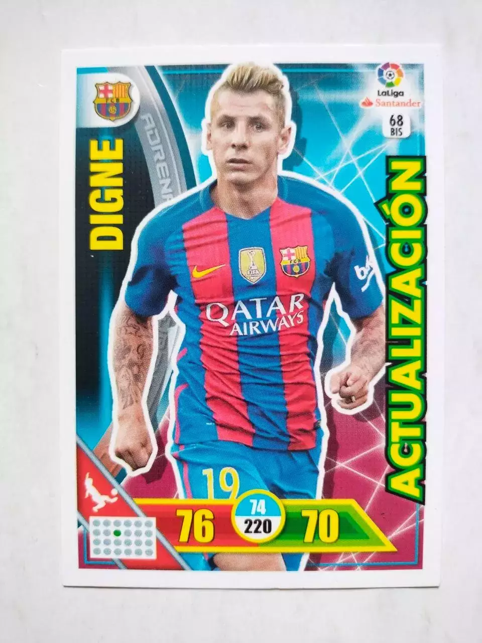 Карточка Футбол Panini Liga Santander 2016-17.Barcelona - Lucas Digne № 68 bis