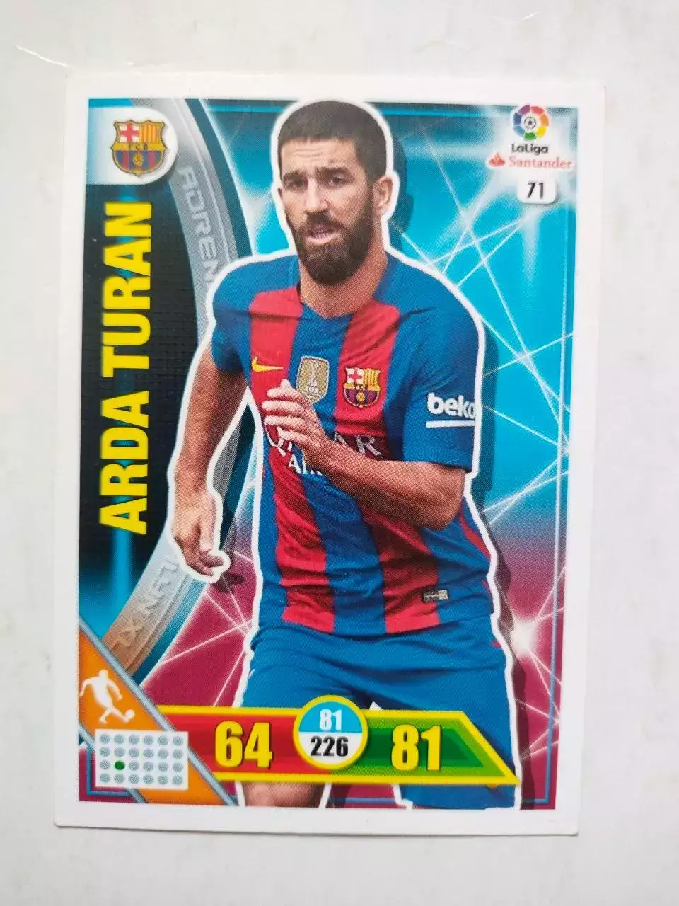 Карточка Футбол Panini Liga Santander 2016-17.Barcelona - Arda Turan № 71