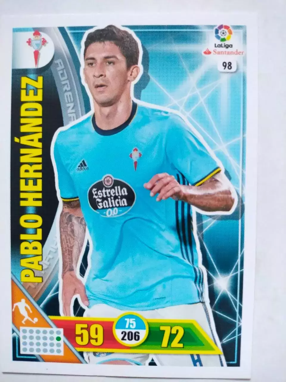 Карточка Футбол Panini Liga Santander 2016-17. Celta -Pablo Hernandez № 98