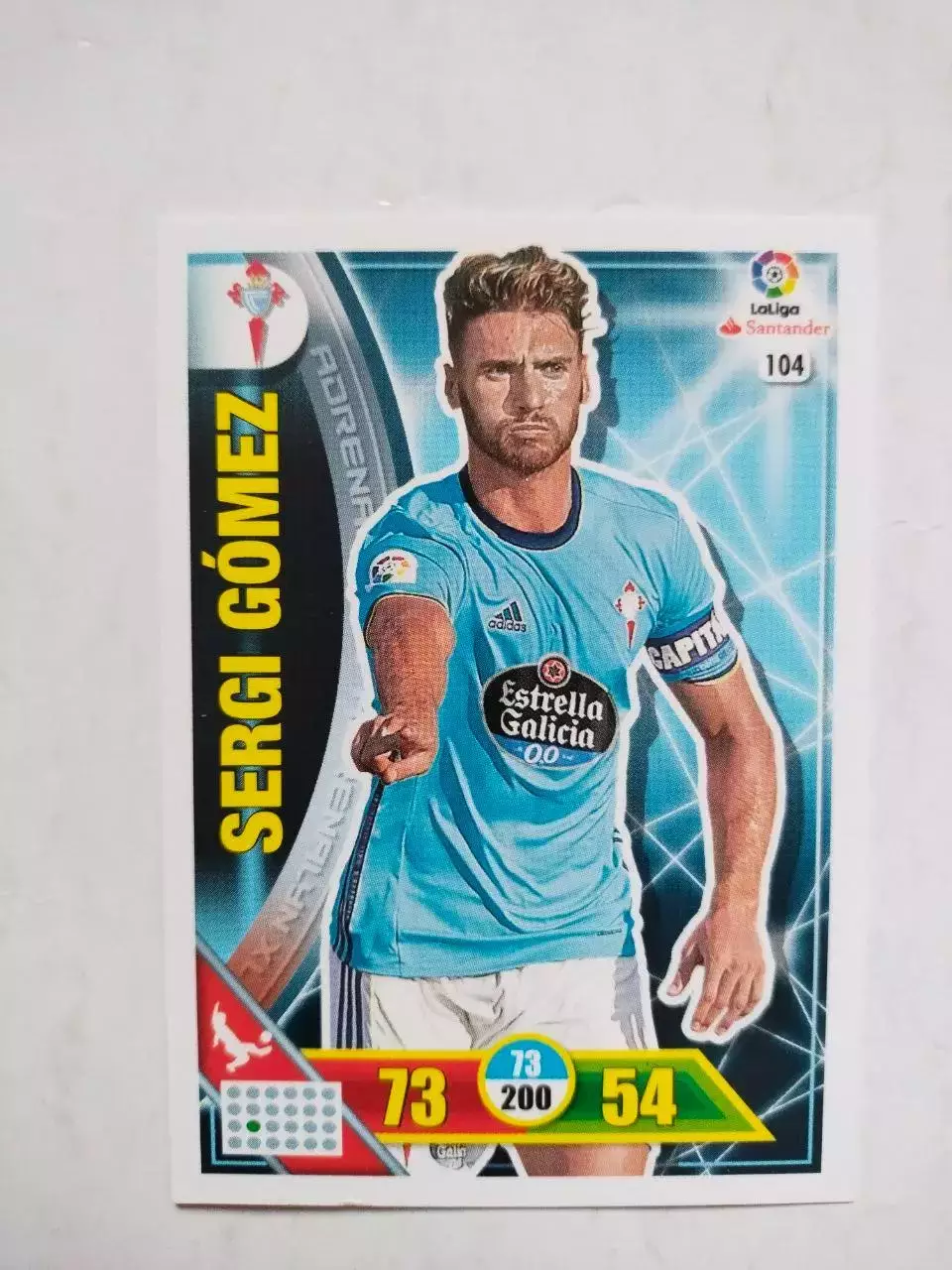 Карточка Футбол Panini Liga Santander 2016-17. Celta - Sergi Gomez № 104
