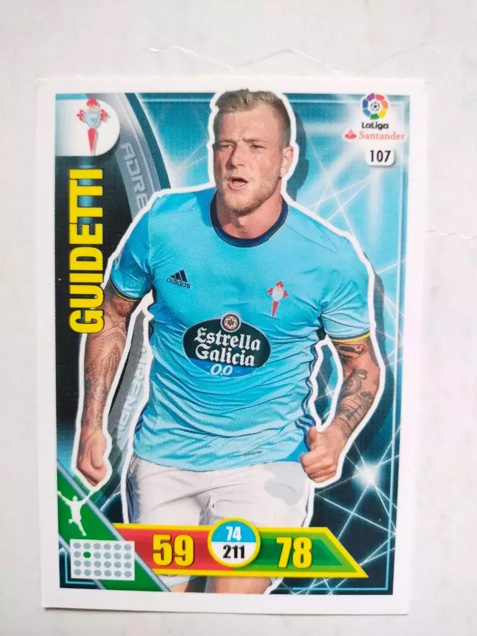 Карточка Футбол Panini Liga Santander 2016-17. Celta -John Guidetti№ 107