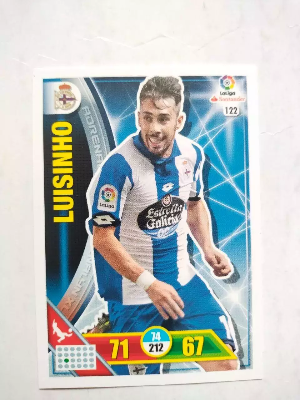 Карточка Panini Liga Santander 2016-17.Deportivo La Coruna- Luisinho № 122
