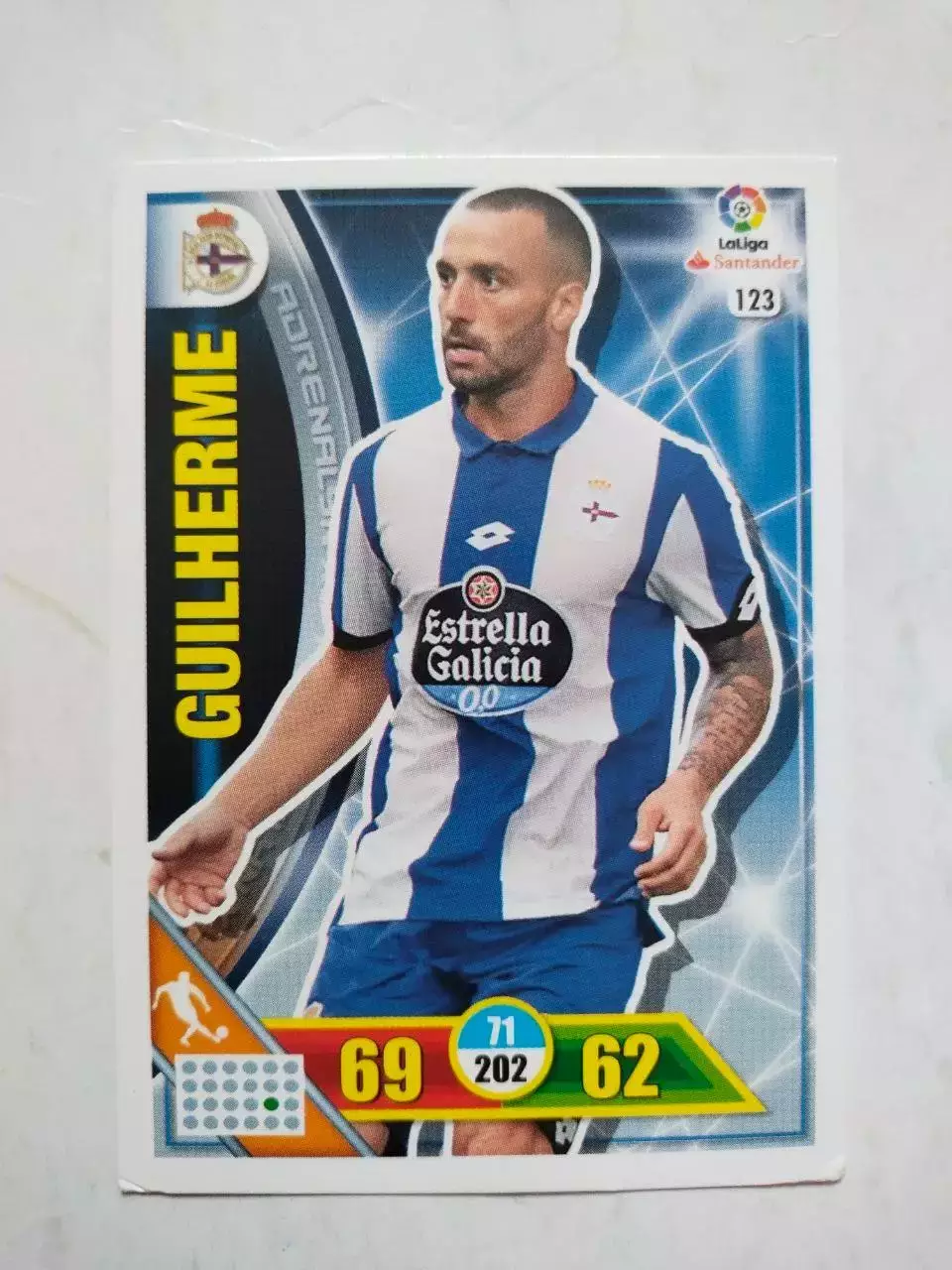 Карточка Panini Liga Santander 2016-17.Deportivo La Coruna- Guilherme № 123