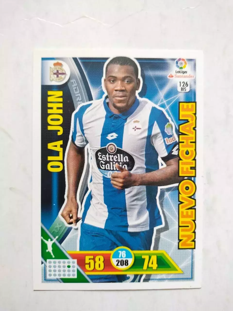 Карточка Panini Liga Santander 2016-17.Deportivo La Coruna- Ola John № 126 bis