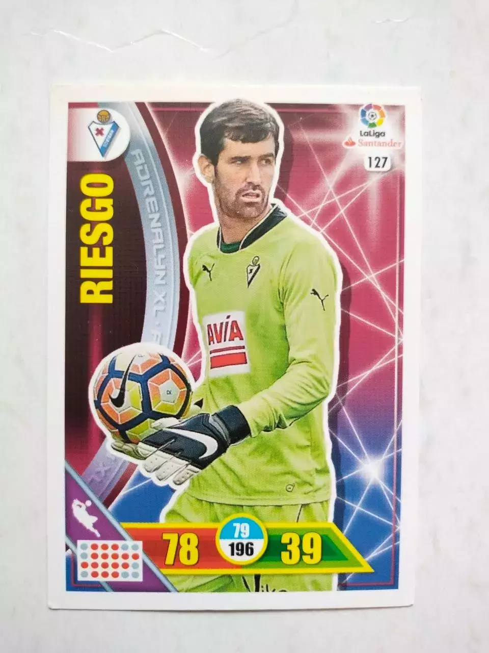 Карточка Футбол Panini Liga Santander 2016-17.Eibar- Asier Riesgo № 127