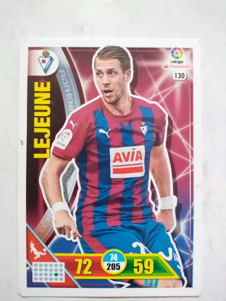 Карточка Футбол Panini Liga Santander 2016-17.Eibar- Florian Lejeune № 130