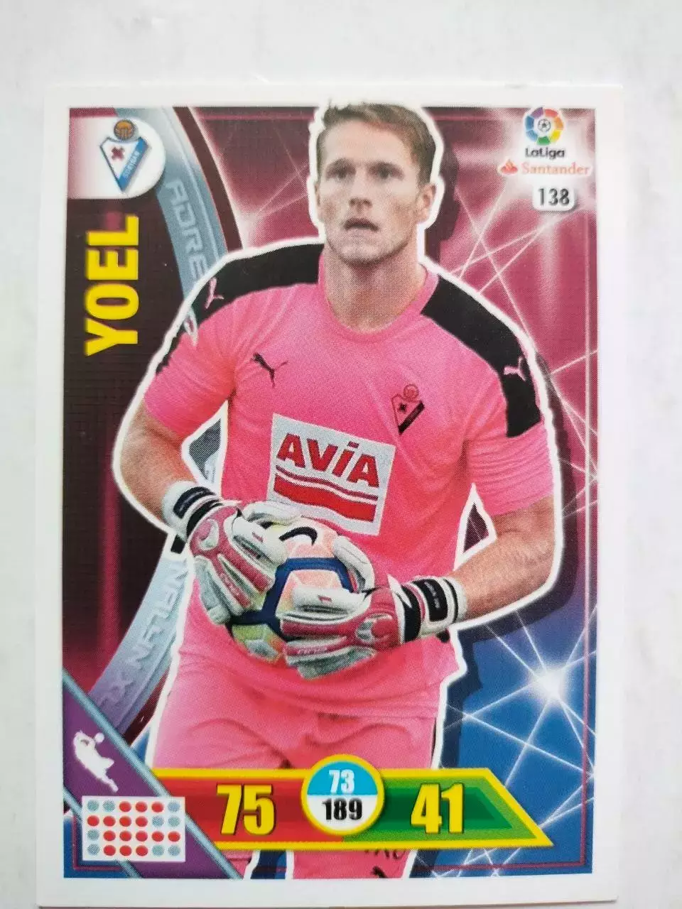 Карточка Футбол Panini Liga Santander 2016-17.Eibar- Yoel Rodriguez № 138