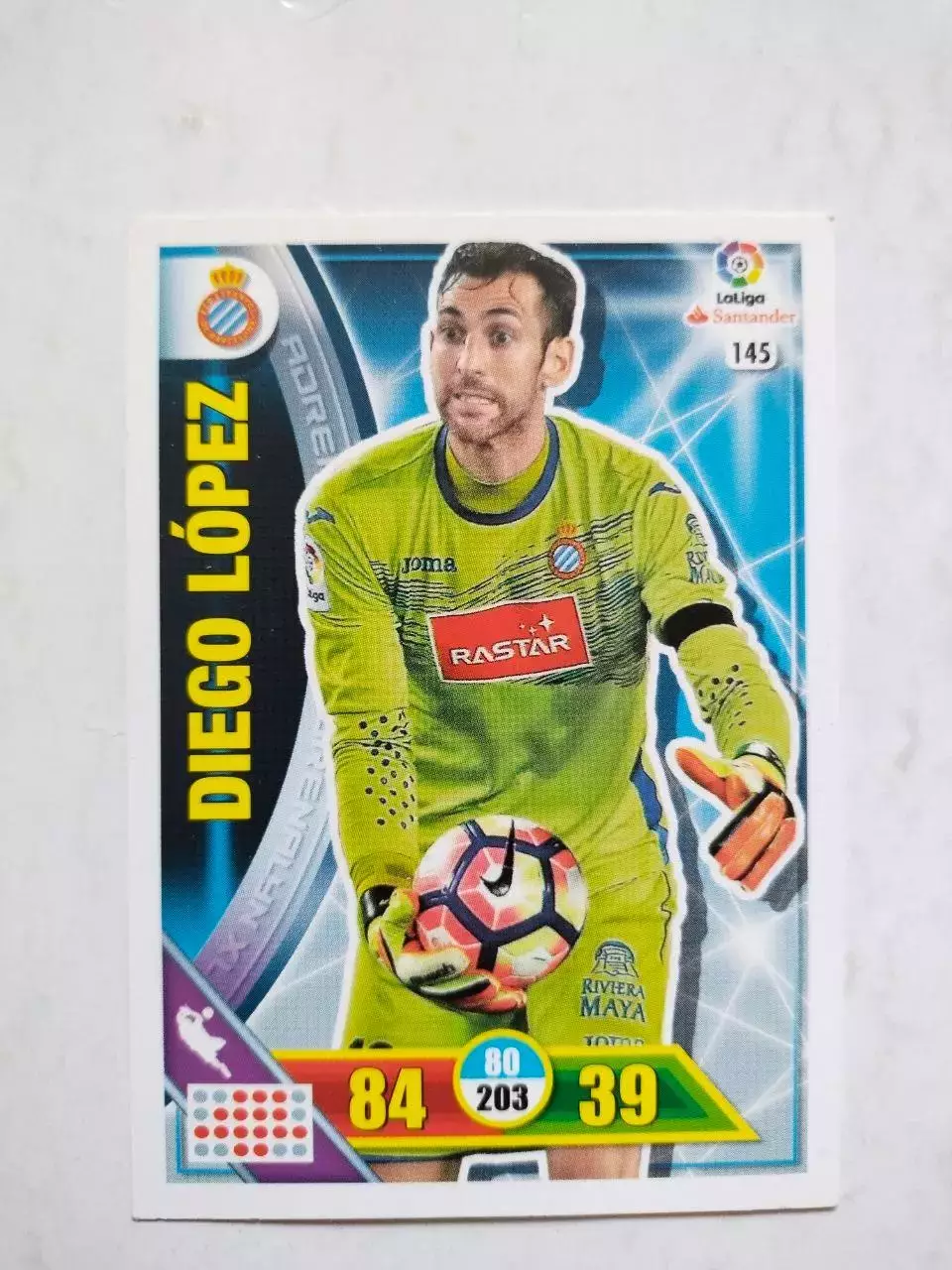 Карточка Футбол Panini Liga Santander 2016-17.Espanyol - Diego Lopez № 145