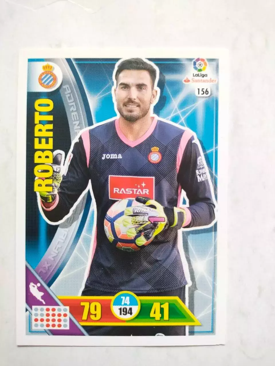 Карточка Футбол Panini Liga Santander 2016-17.Espanyol - Roberto № 156