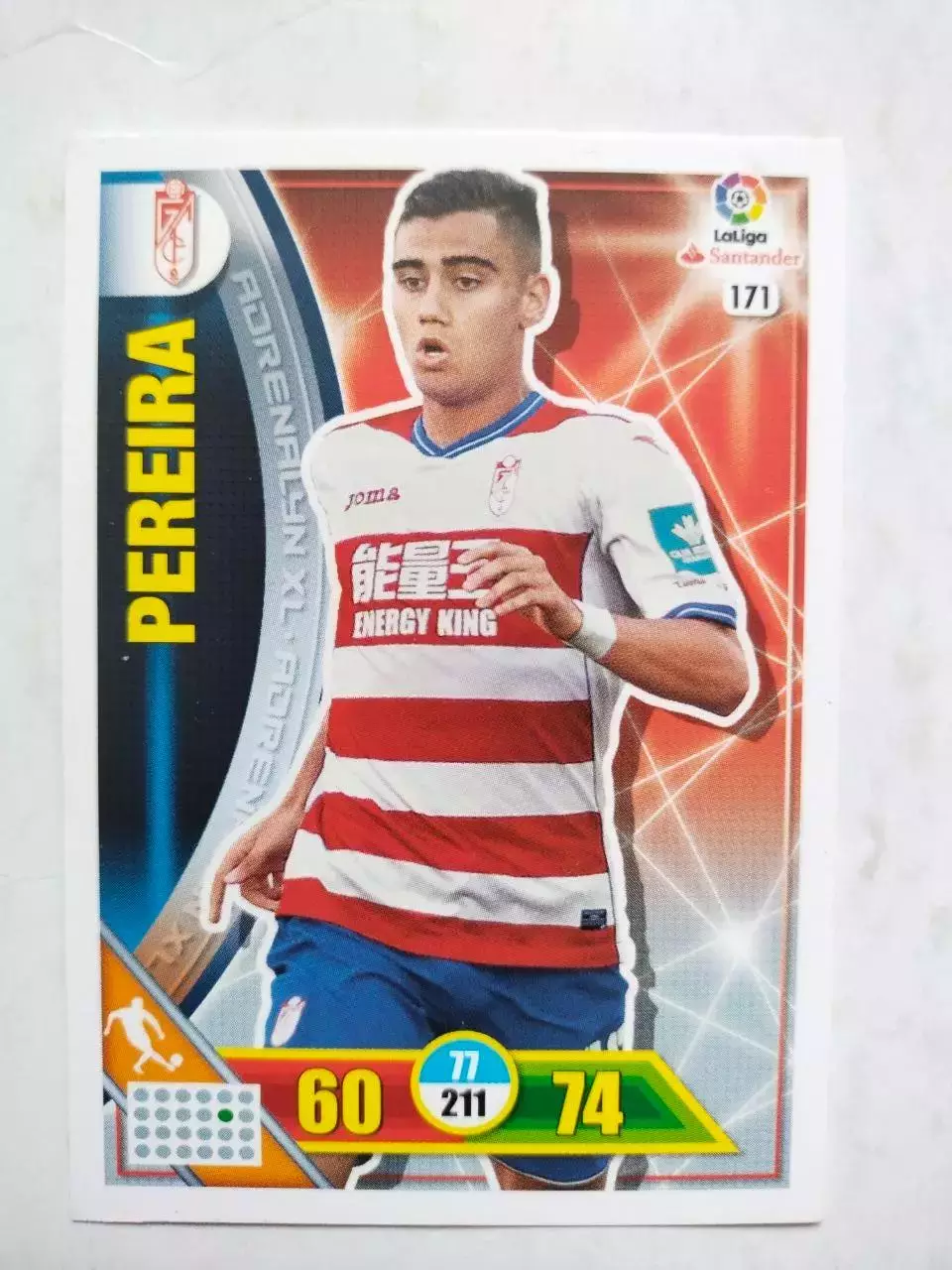 Карточка Футбол Panini Liga Santander 2016-17. Granada- Andreas Pereira № 171