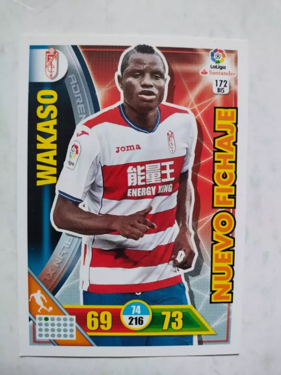 Карточка Футбол Panini Liga Santander 2016-17. Granada- Wakaso № 172 bis