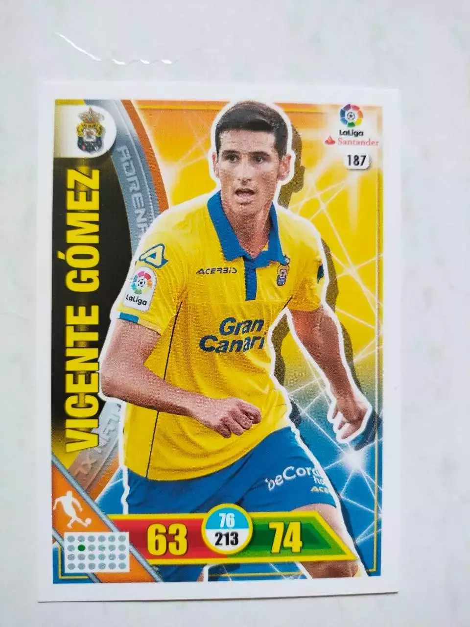 Карточка Футбол Panini Liga Santander 2016-17.Las Palmas - Vicente Gomez № 187