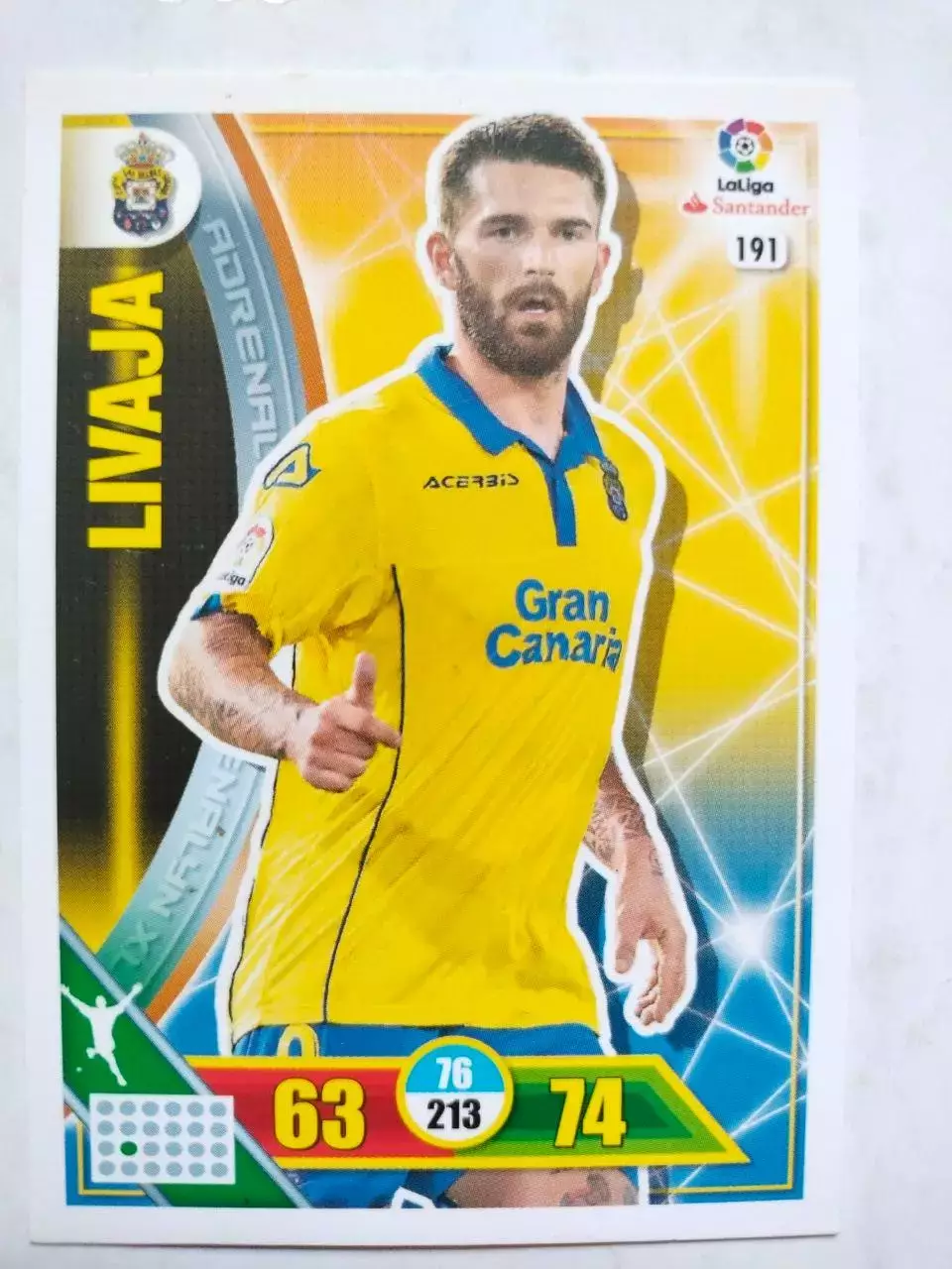 Карточка Футбол Panini Liga Santander 2016-17.Las Palmas - Marko Livaja № 191