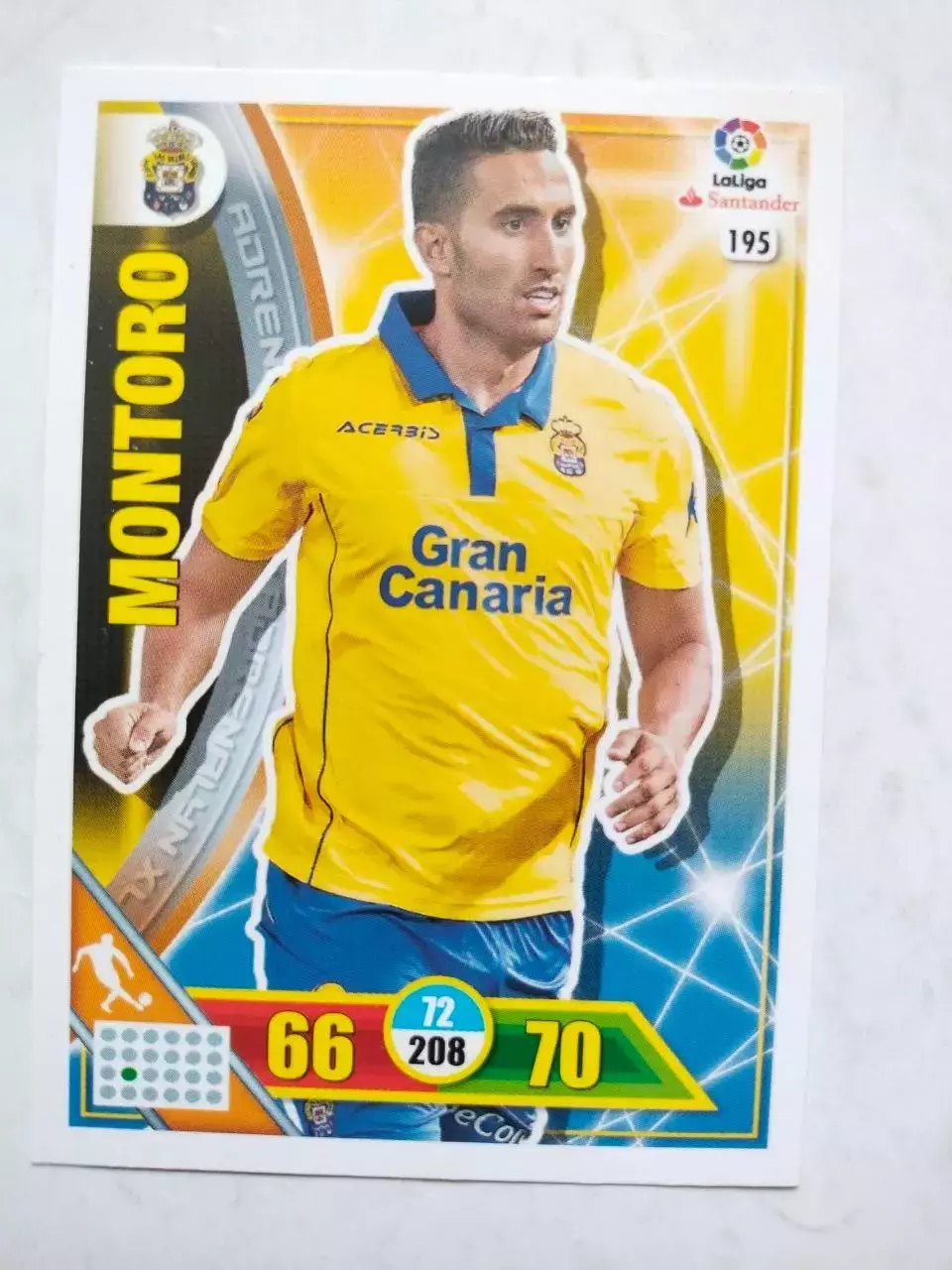 Карточка Футбол Panini Liga Santander 2016-17.Las Palmas - Angel Montoro № 195