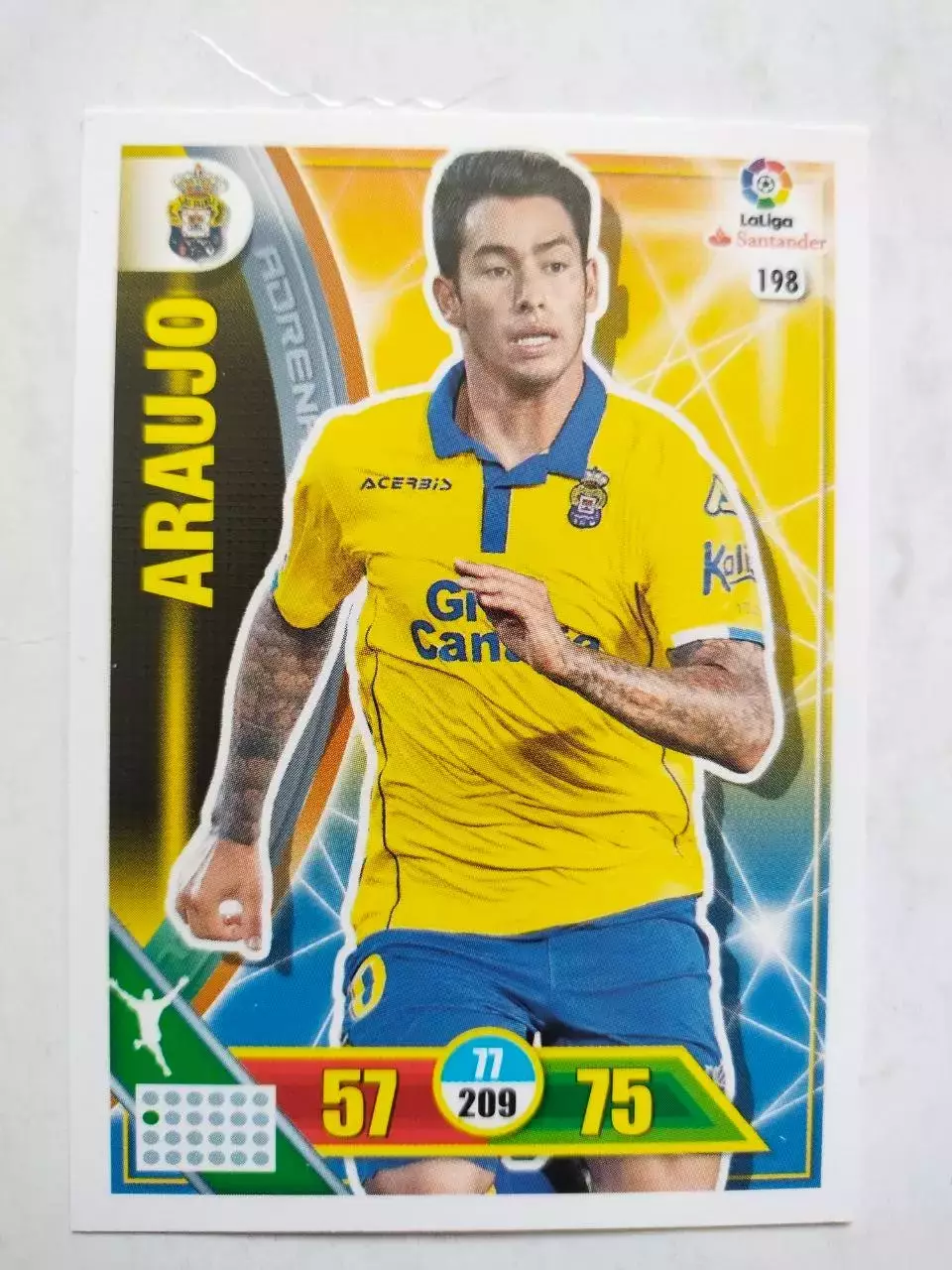 Карточка Футбол Panini Liga Santander 2016-17.Las Palmas - Sergio Araujo № 198