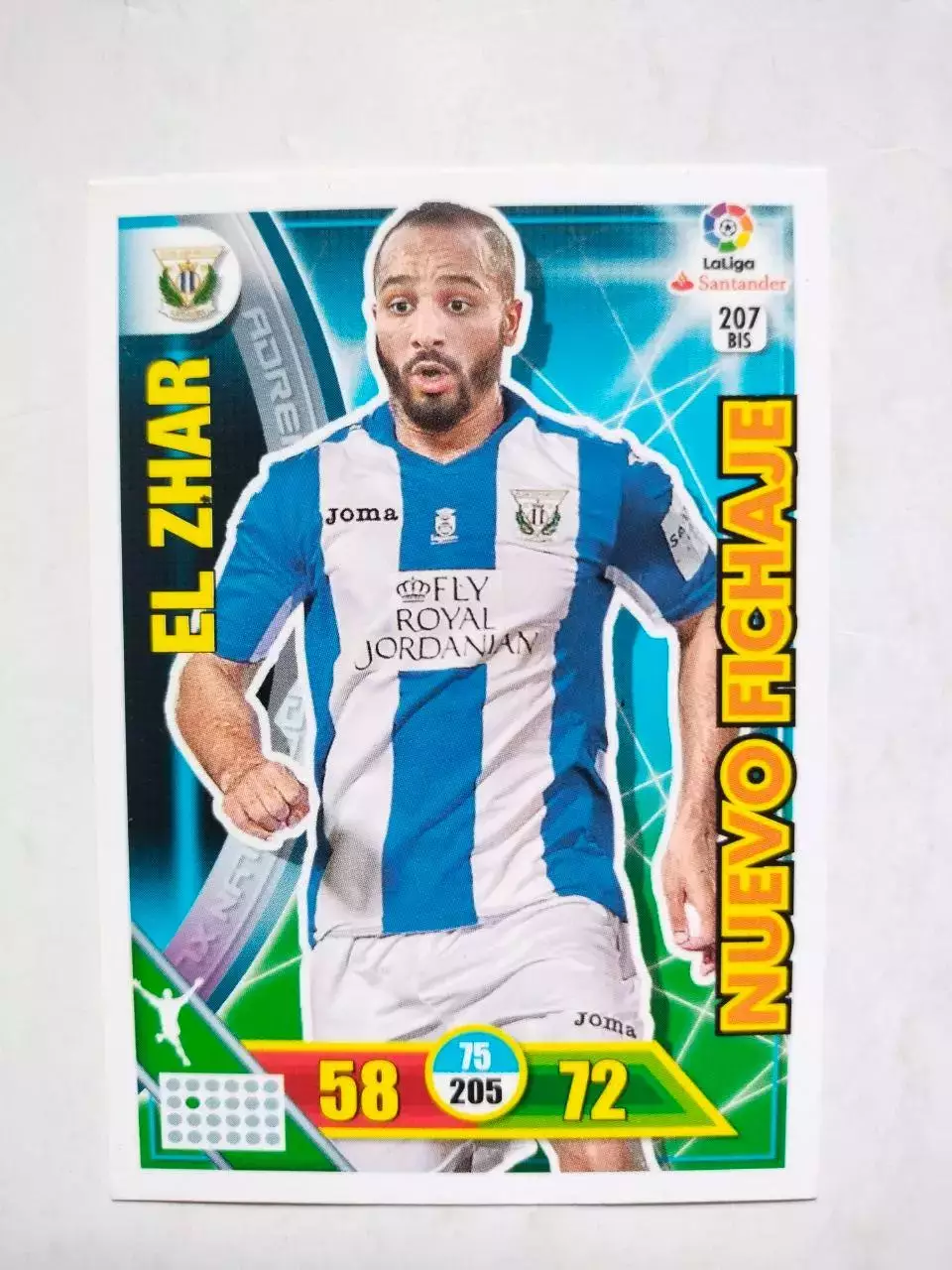 Карточка Футбол Panini Liga Santander 2016-17. Leganes - Nabil El Zhar № 207 bis