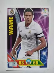 Карточка Футбол Panini Liga Santander 2016-17.Real Madrid -Raphael Varane № 219