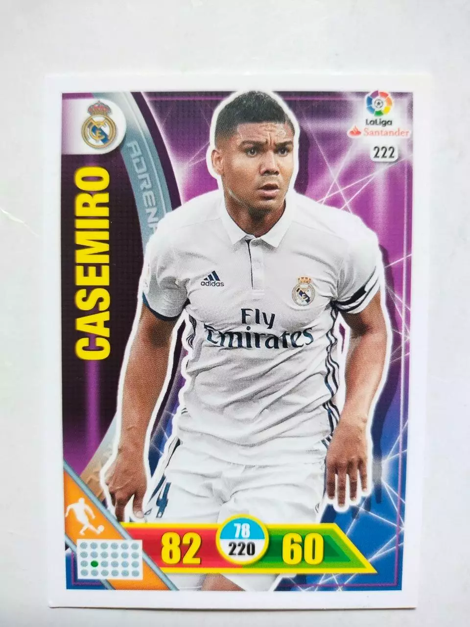 Карточка Футбол Panini Liga Santander 2016-17.Real Madrid -Casemiro № 222