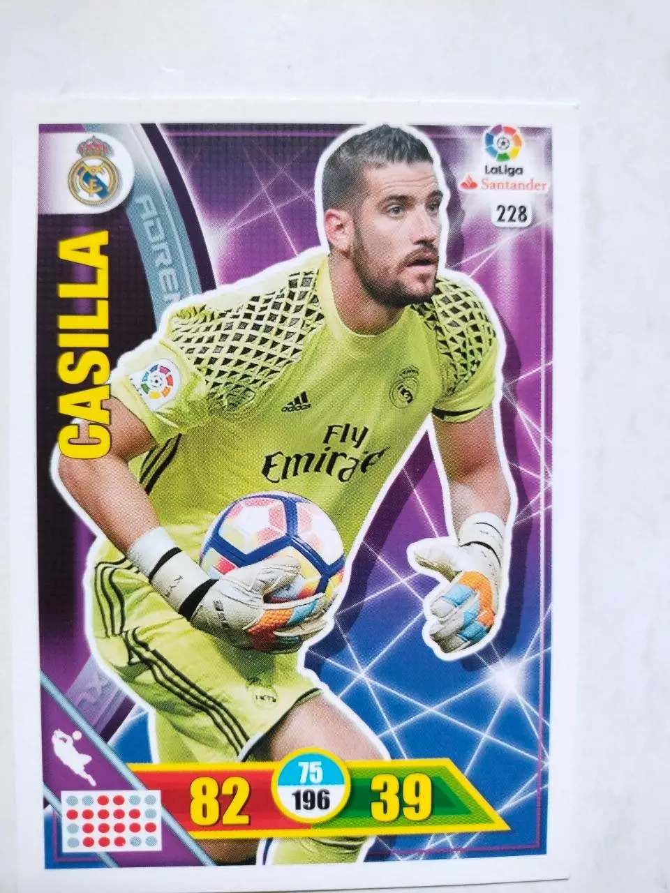 Карточка Футбол Panini Liga Santander 2016-17.Real Madrid -Kiko Casilla № 228