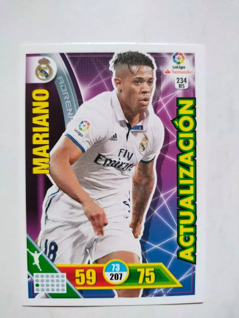 Карточка Футбол Panini Liga Santander 2016-17.Real Madrid - Mariano № 234 bis