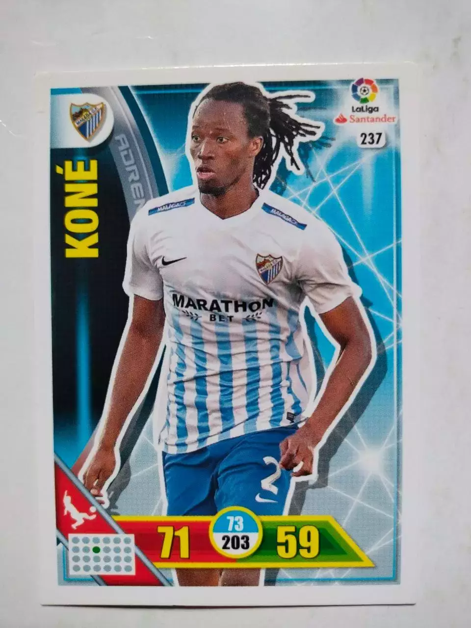 Карточка Футбол Panini Liga Santander 2016-17.Malaga - Kone № 237