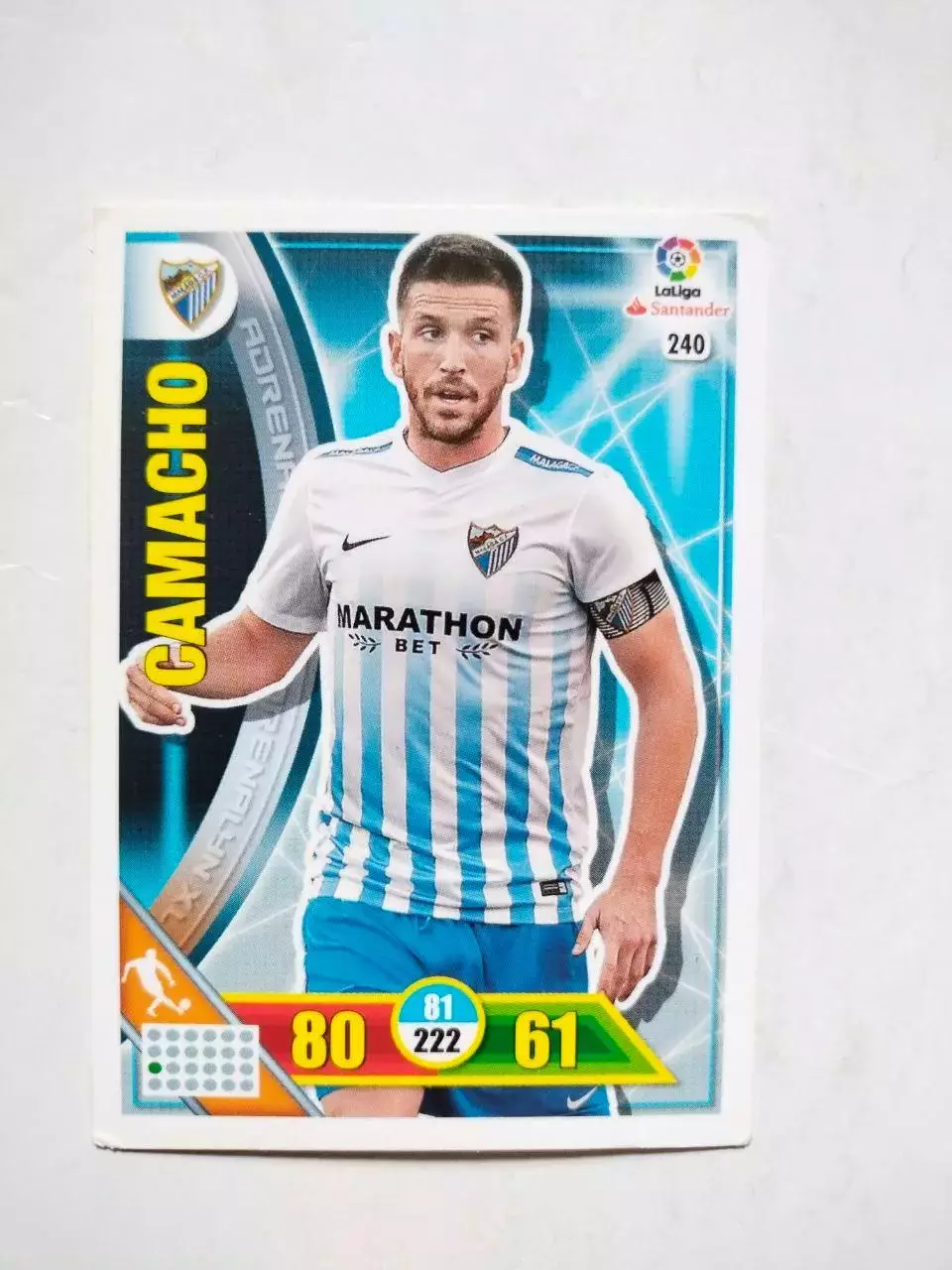 Карточка Футбол Panini Liga Santander 2016-17.Malaga -Ignacio Camacho № 240