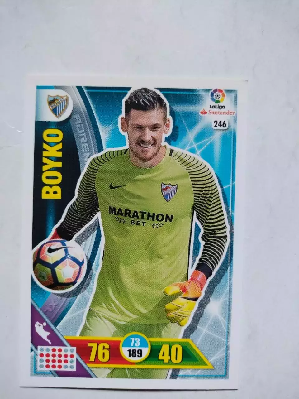 Карточка Футбол Panini Liga Santander 2016-17.Malaga -Denys Boyko № 246