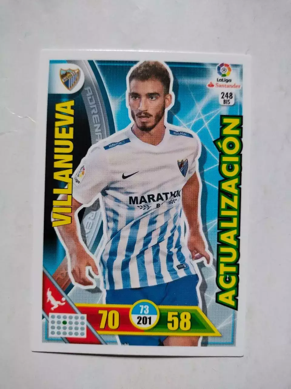 Карточка Футбол Panini Liga Santander 2016-17.Malaga -Mikel Villanueva № 248 bis