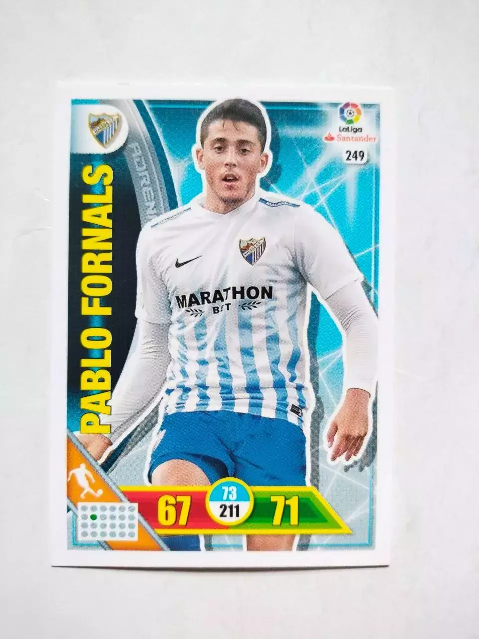 Карточка Футбол Panini Liga Santander 2016-17.Malaga -Pablo Fornals № 249