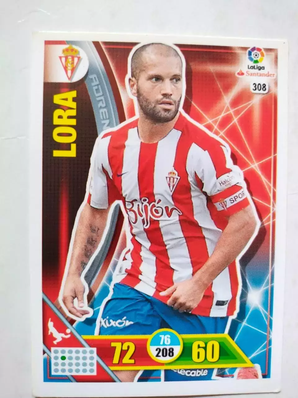 Карточка Футбол Panini Liga Santander 2016-17.Real Sporting - Alberto Lora № 308