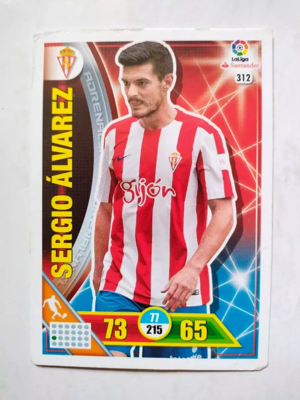 Карточка Футбол Panini Liga Santander 2016-17.Real Sporting-Sergio Alvarez № 312