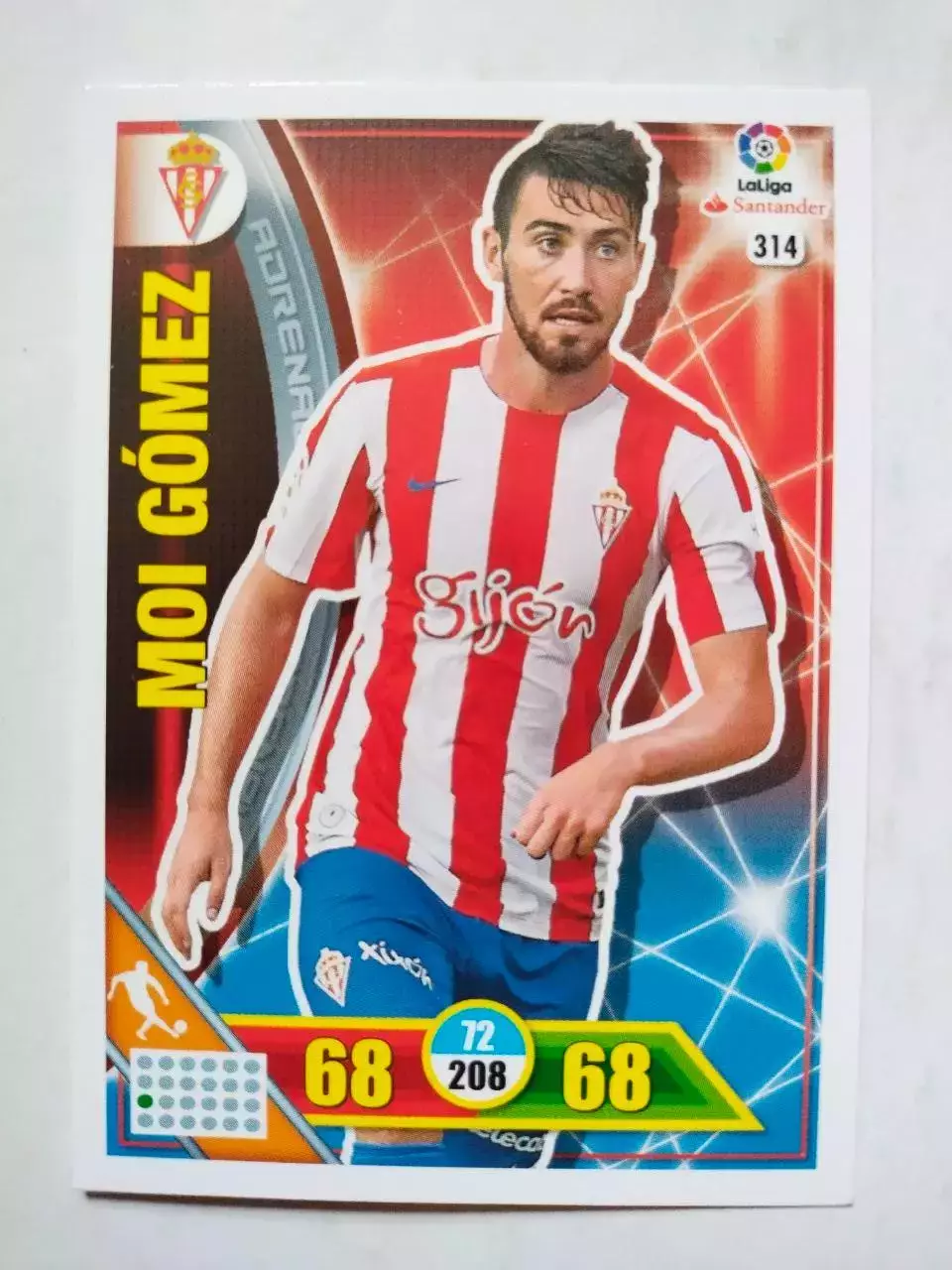 Карточка Футбол Panini Liga Santander 2016-17.Real Sporting - Moi Gomez № 314