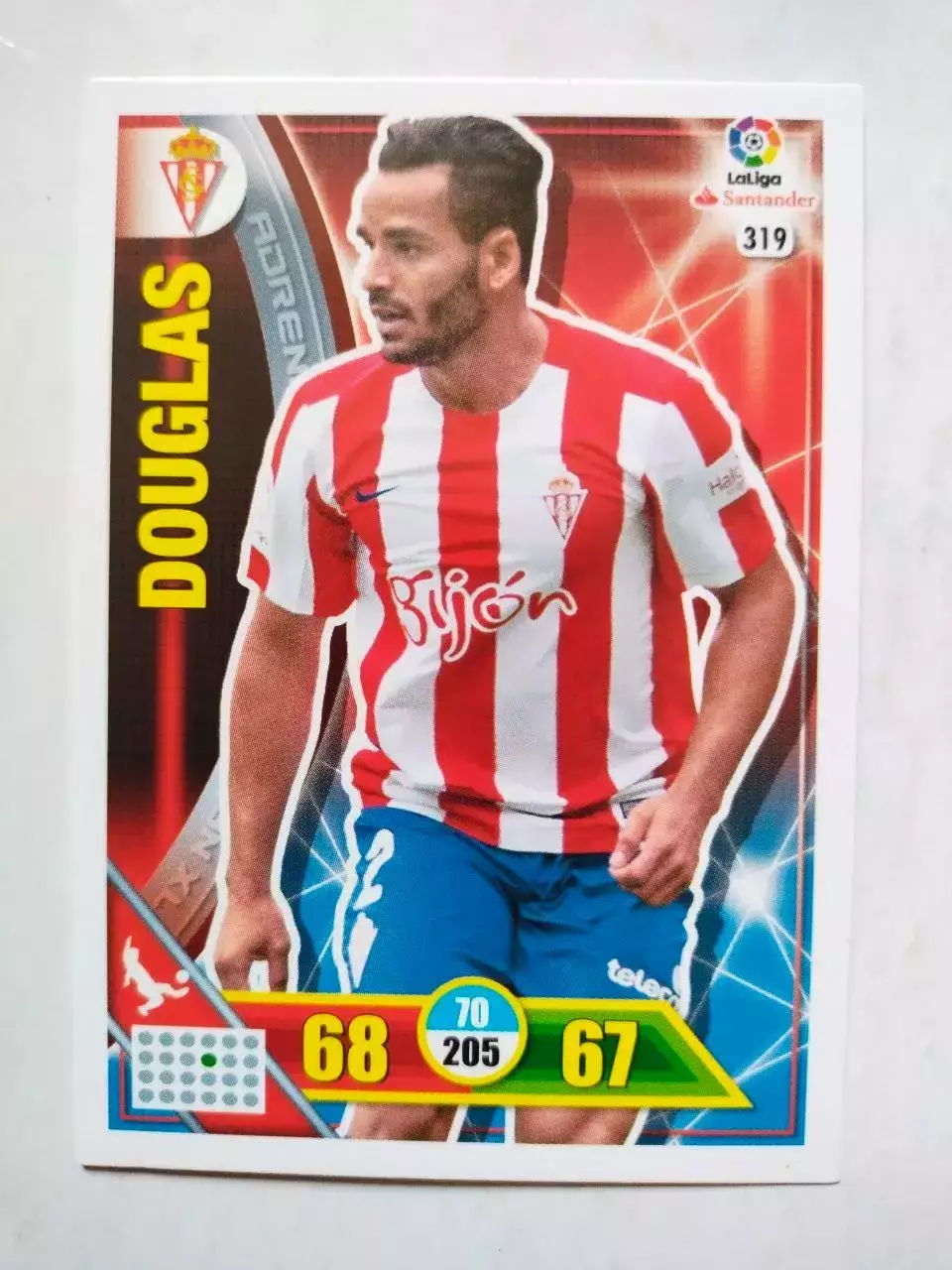 Карточка Футбол Panini Liga Santander 2016-17.Real Sporting - Douglas № 319