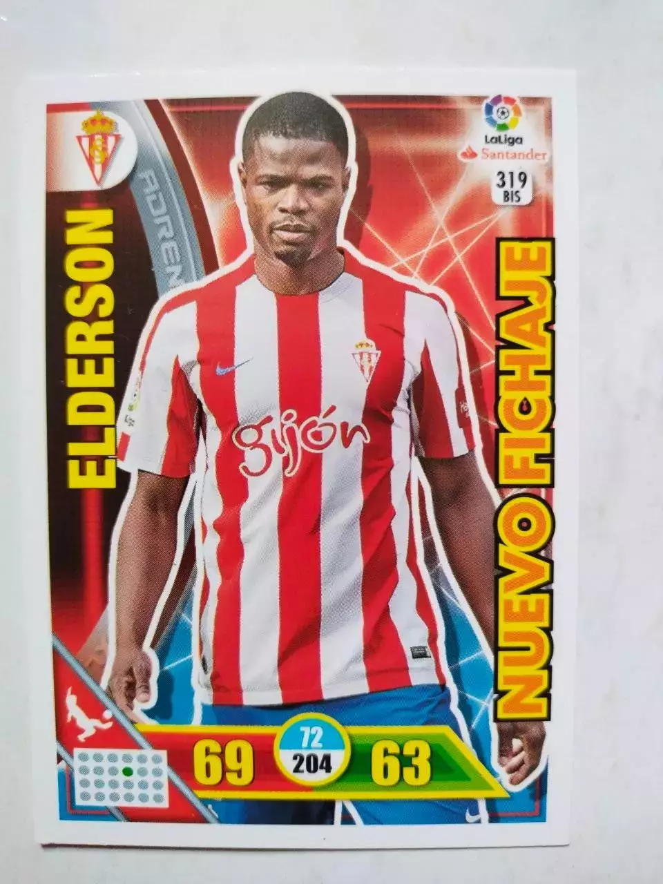 Карточка Футбол Panini Liga Santander 2016-17.Real Sporting - Elderson № 319 bis